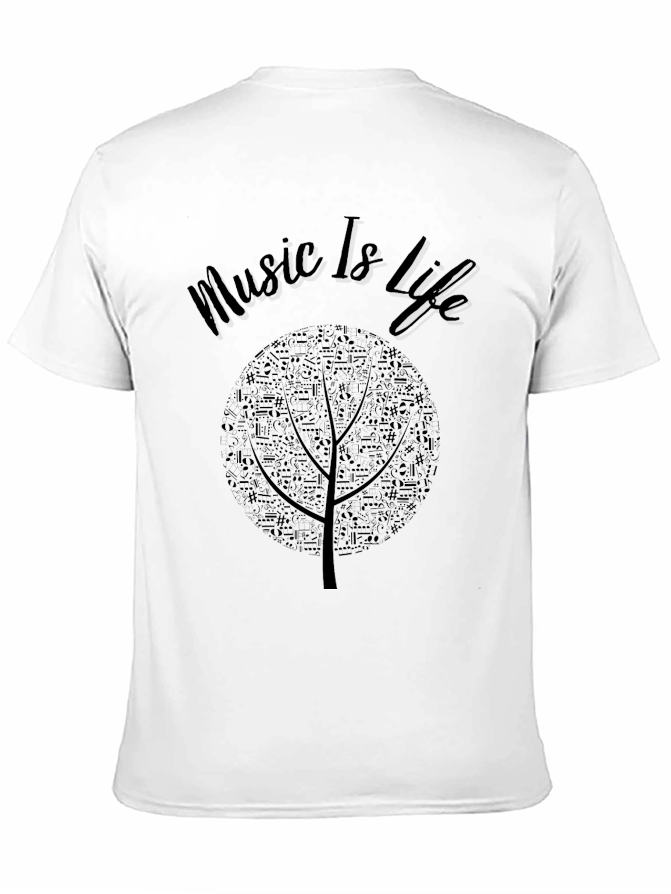 Music is Life - Black Graphic T-Shirt