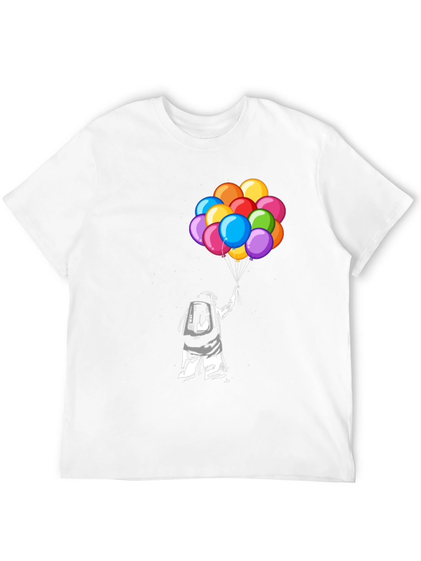 Astronaut Holding Balloons Graphic T-Shirt