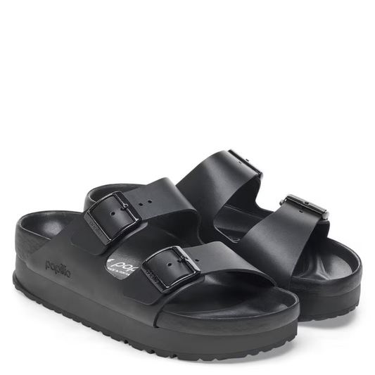 Birkenstock Women's Arizona Flex Platform Leather in Black