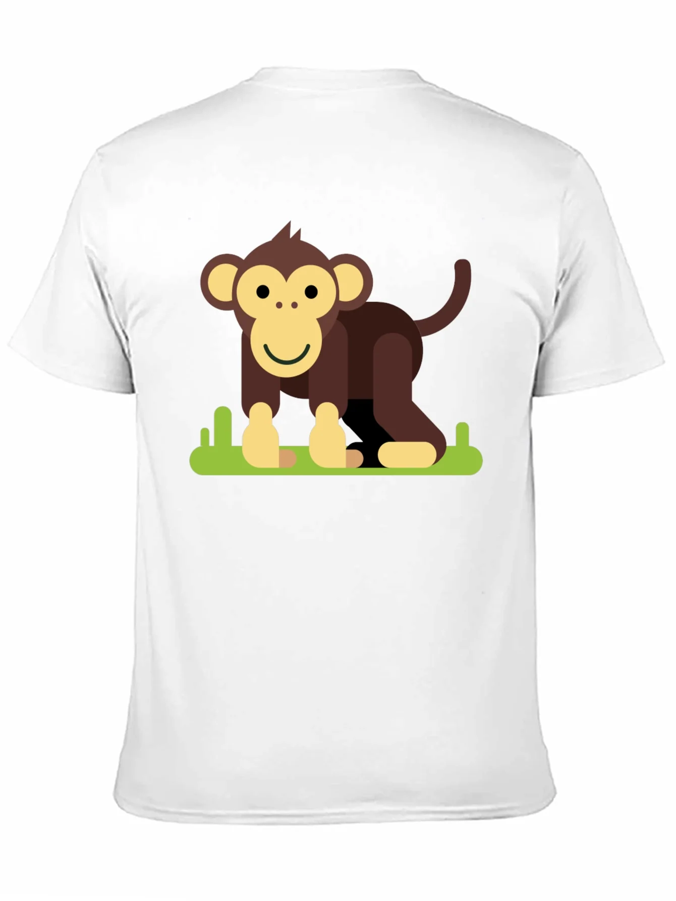 Cartoon Monkey Graphic Tee - Black Cotton T-Shirt