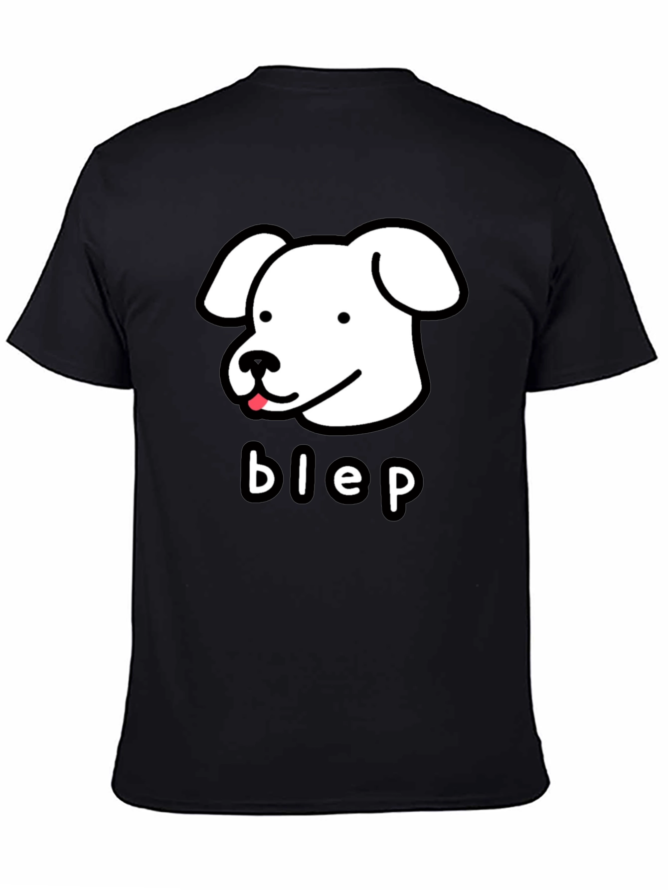 Black Blep Dog Cartoon T-Shirt