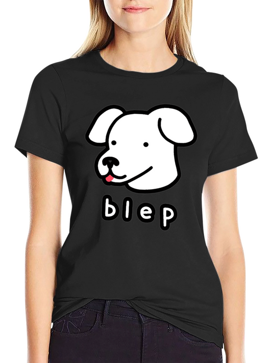 Black Blep Dog Cartoon T-Shirt