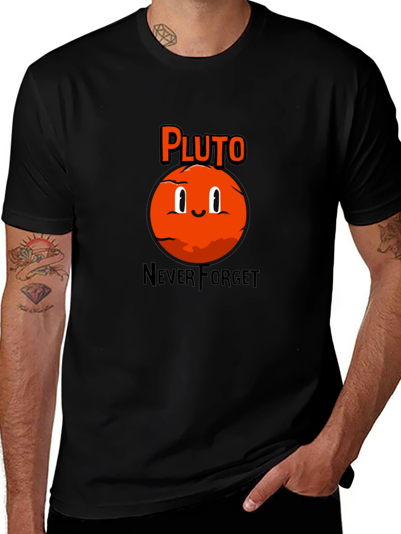 Pluto Never Forget Black T-Shirt