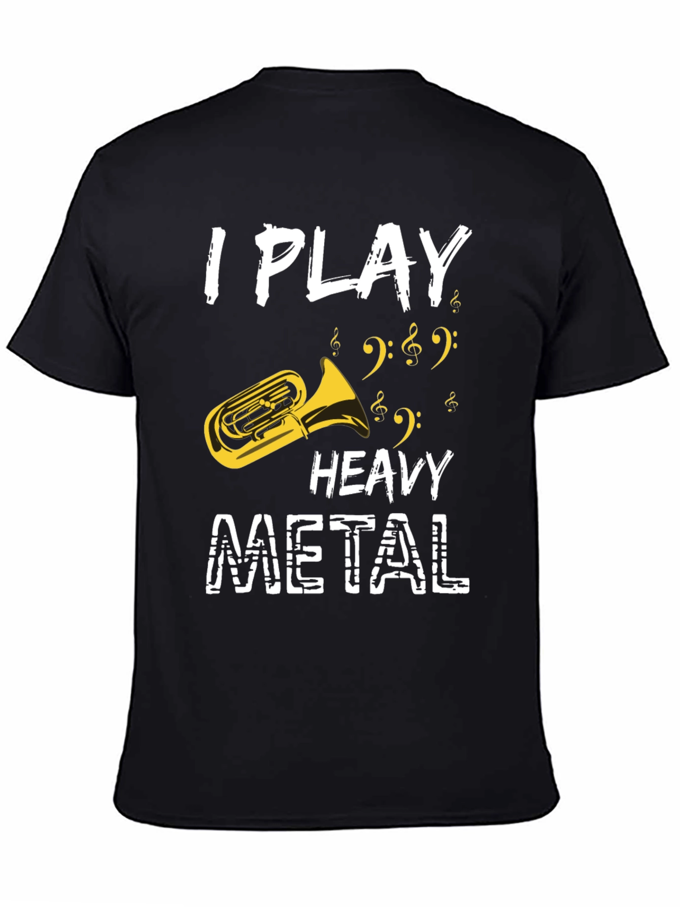I Play Heavy Metal Tuba Musician Black T-Shirt