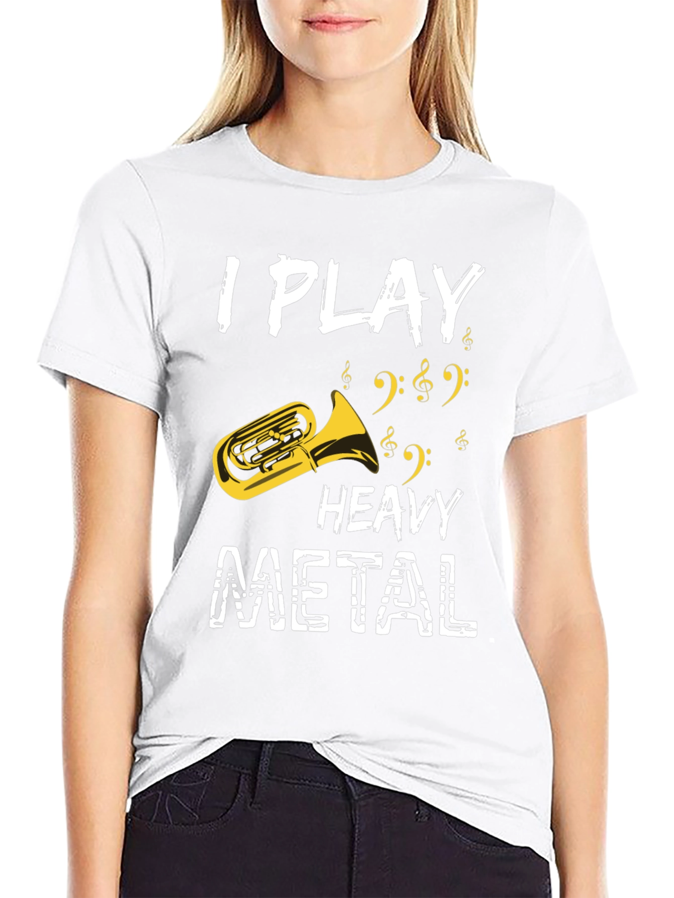 I Play Heavy Metal Tuba Musician Black T-Shirt