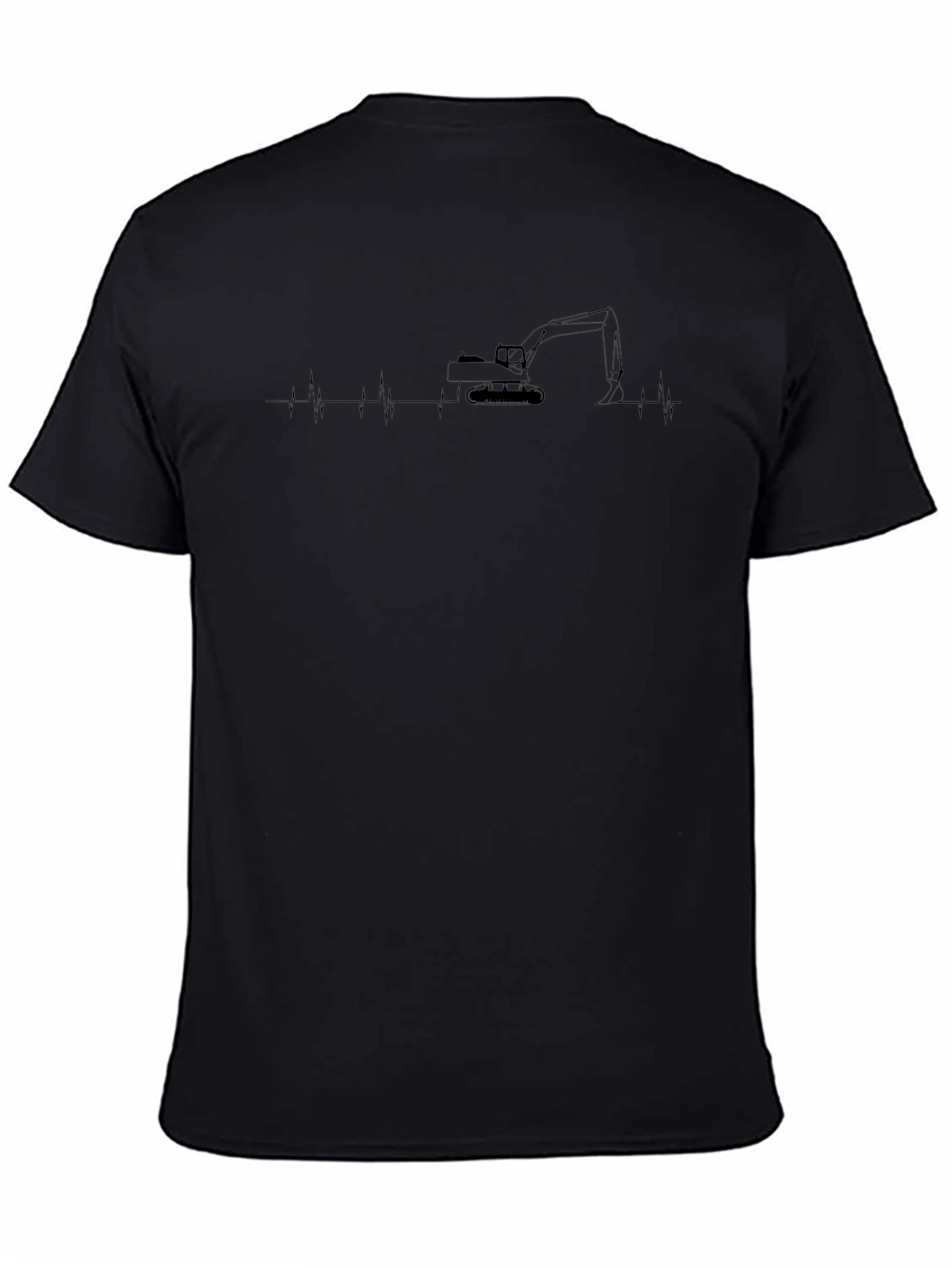 Excavator Heartbeat T-Shirt - Black