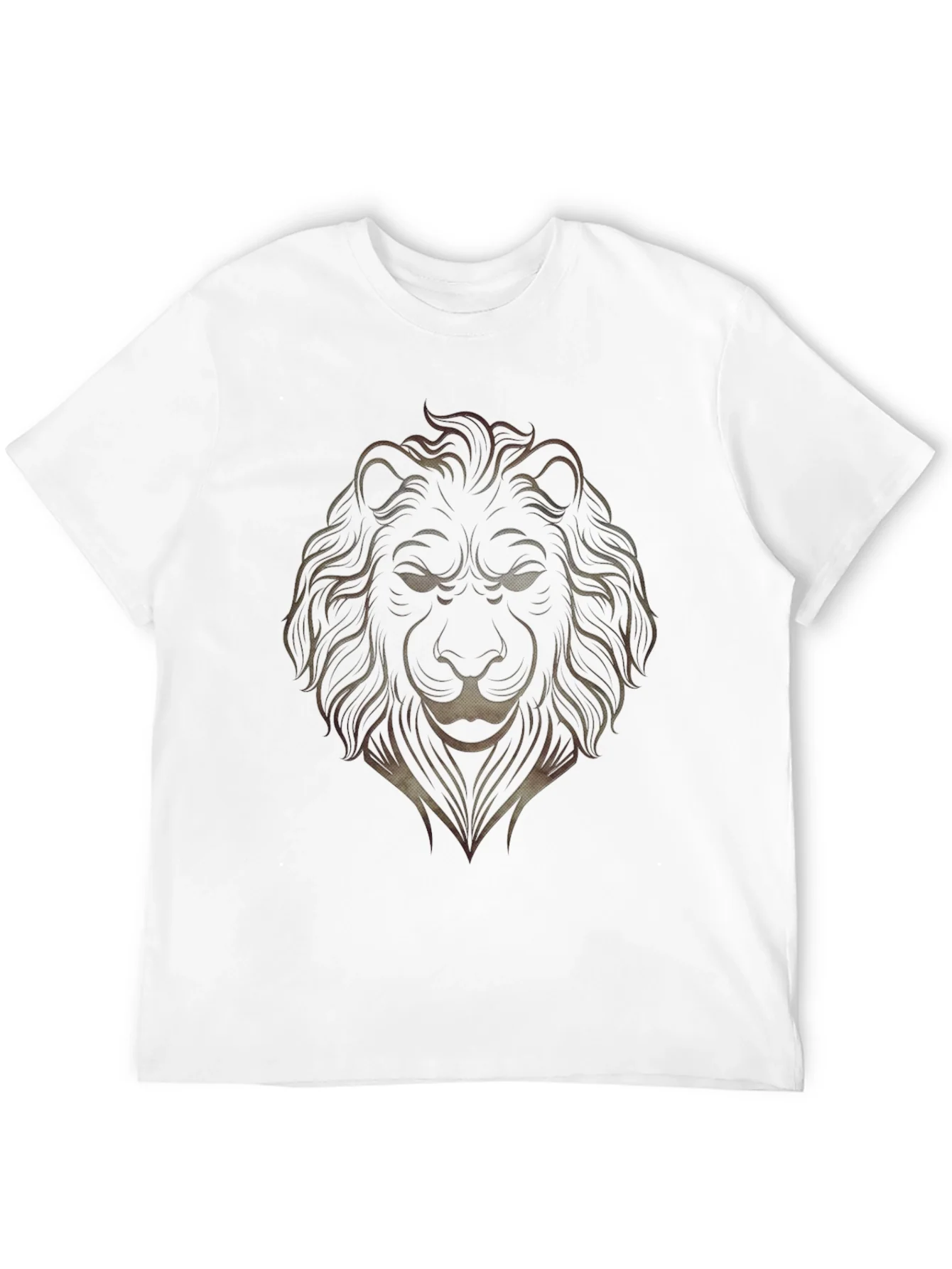 Lion Graphic Print Mens Black T-Shirt