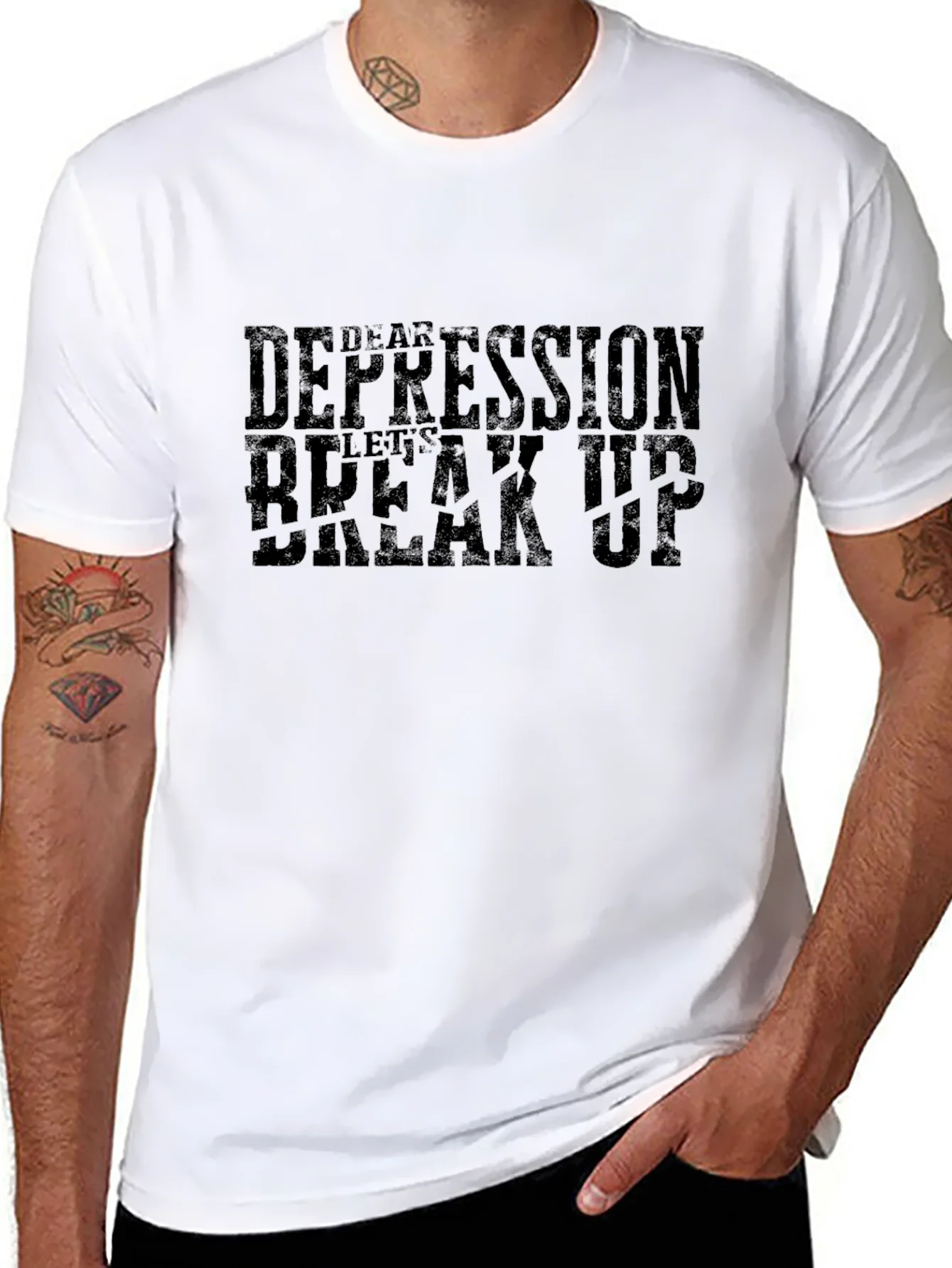 Dear Depression Lets Break Up Black T-Shirt