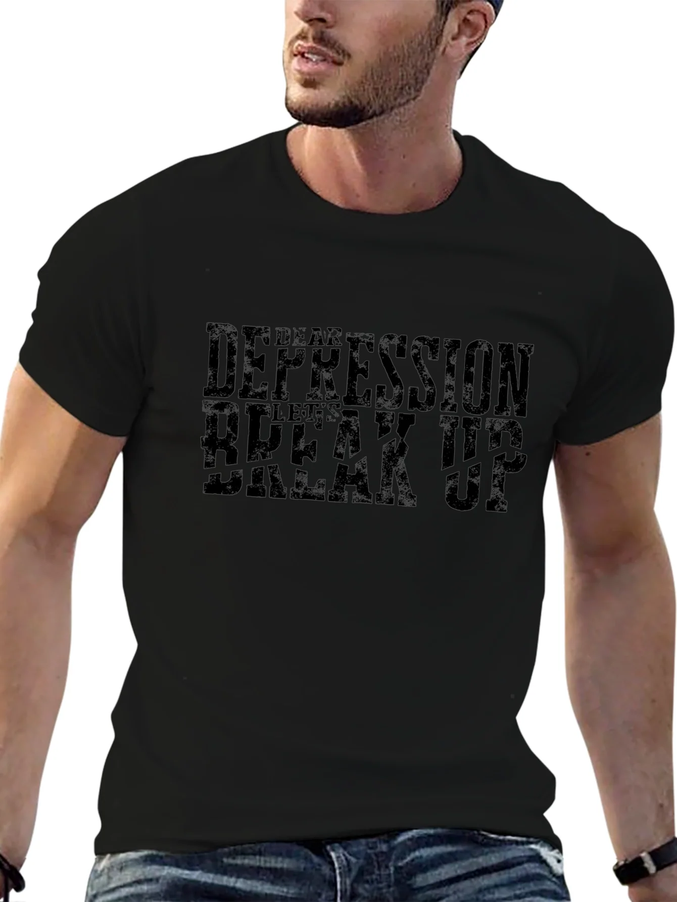 Dear Depression Lets Break Up Black T-Shirt
