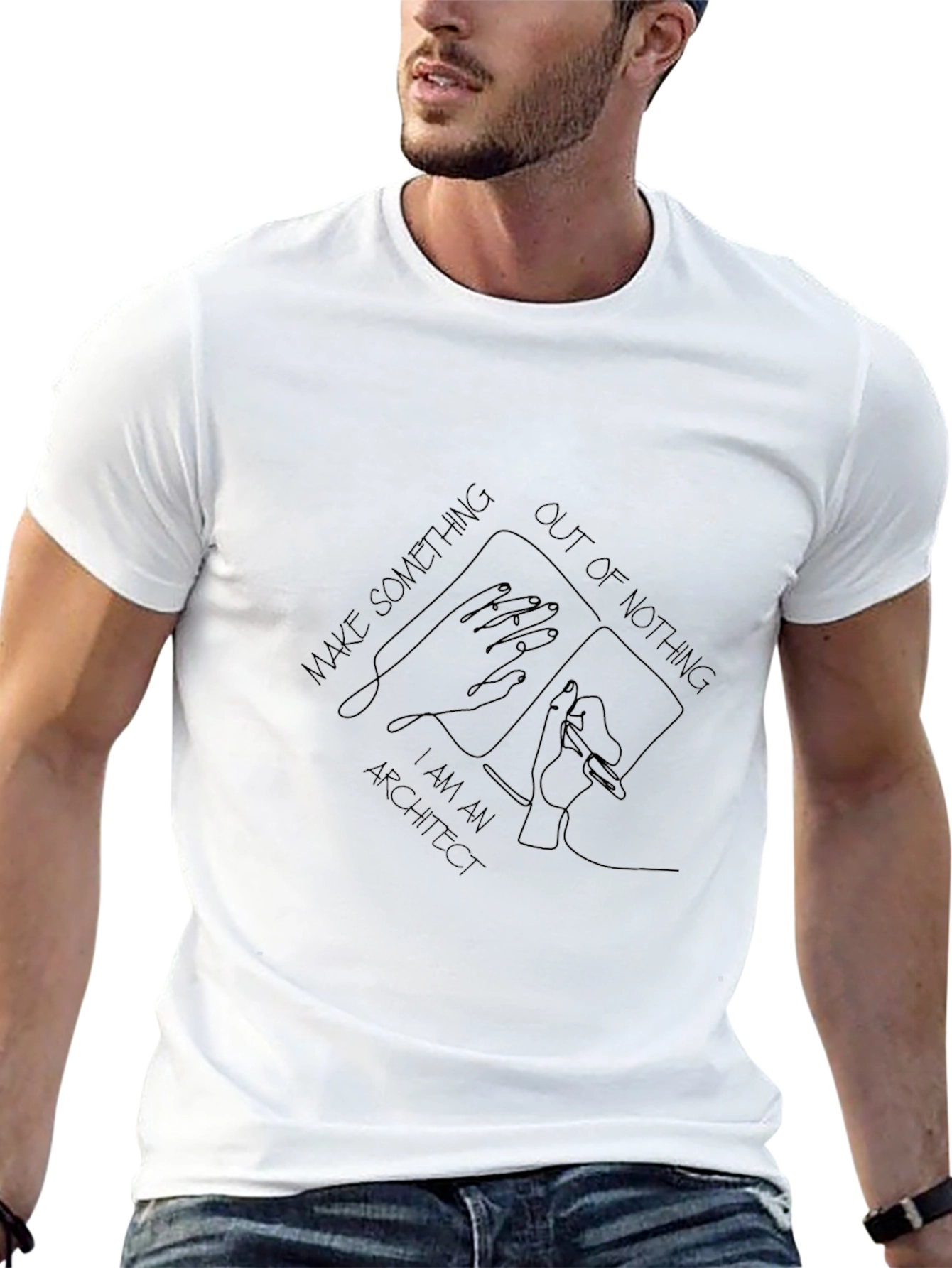 Architect Graphic Print T-Shirt - Design Drafting Creative