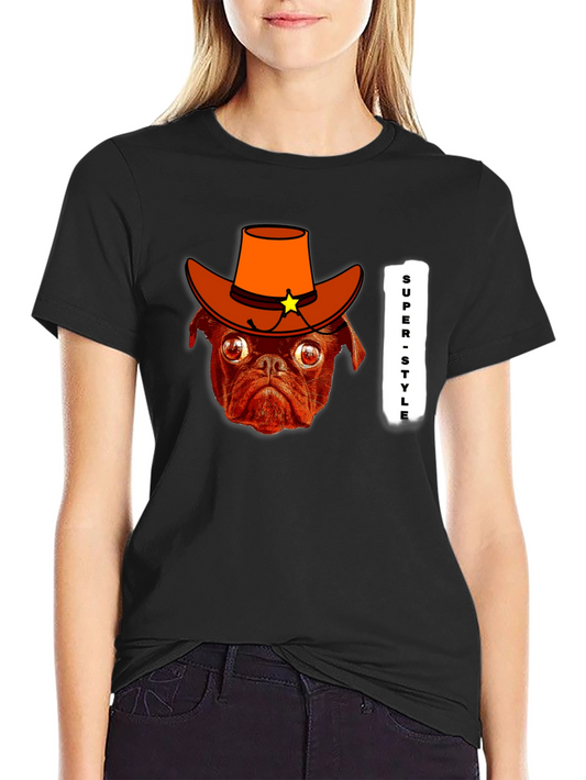 Pug Cowboy T-Shirt - Super Style