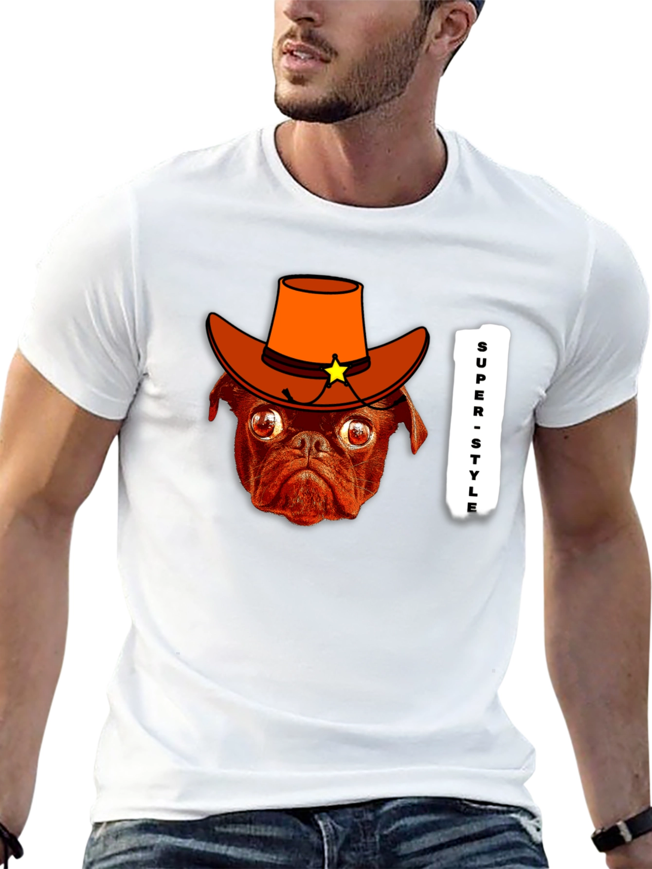 Pug Cowboy T-Shirt - Super Style