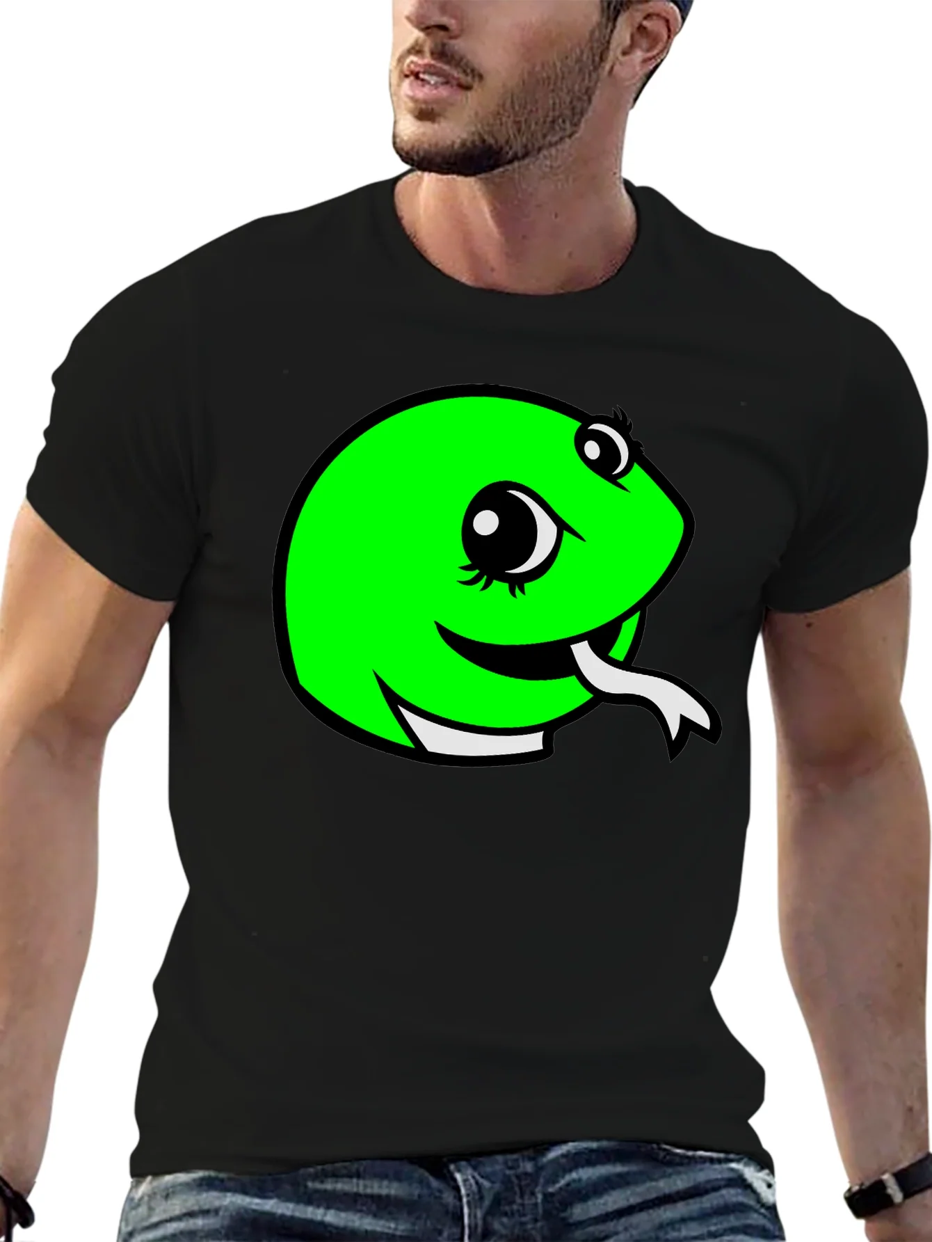 Snake Graphic Tee - Black Cotton T-Shirt