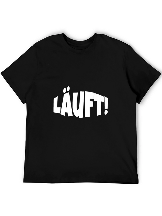 LÄUFT! Black Graphic Tee - German Phrase