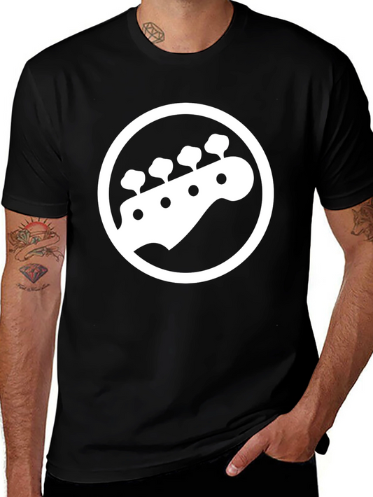 Bass Guitar Headstock T-Shirt - Black