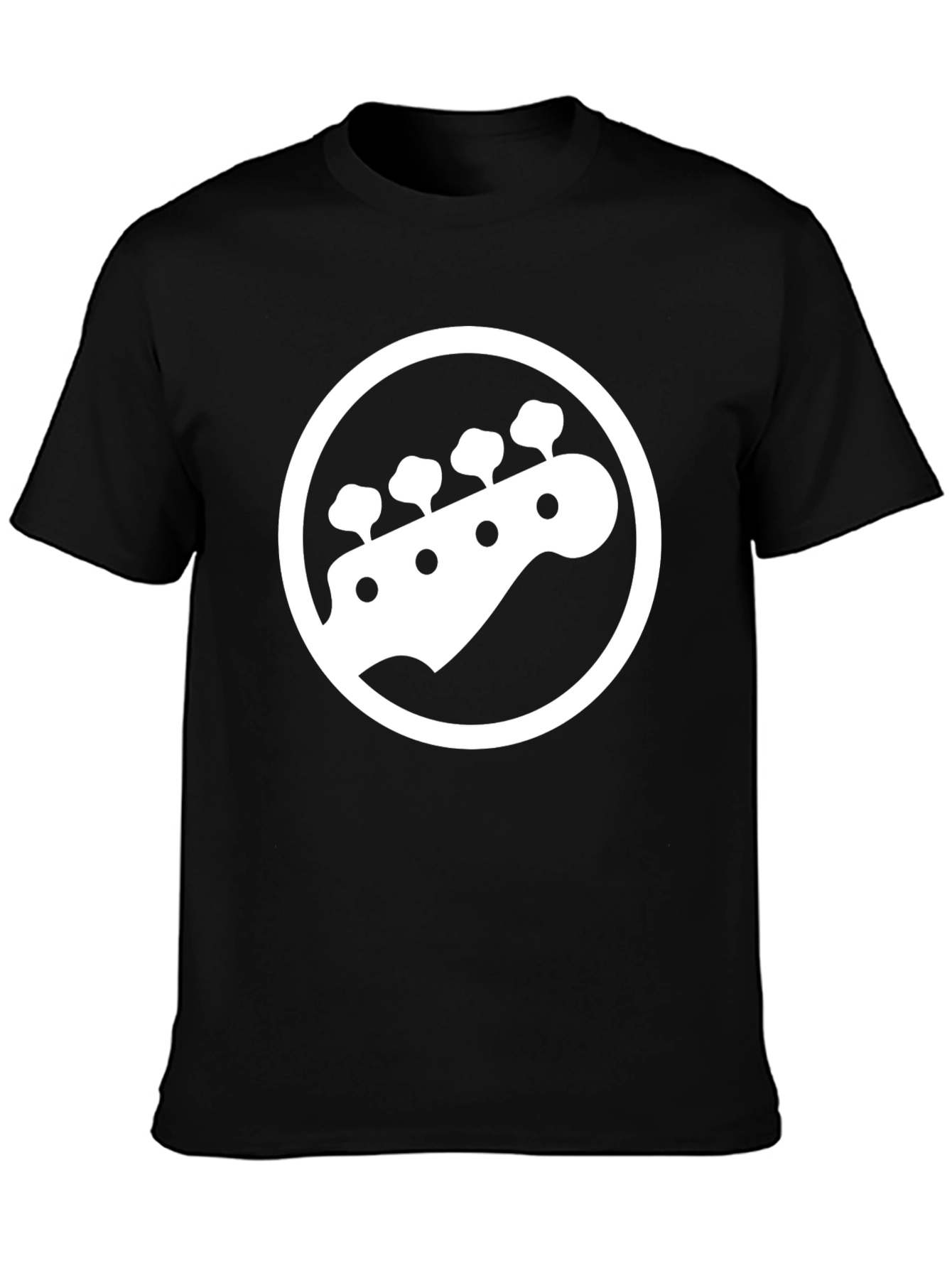 Bass Guitar Headstock T-Shirt - Black
