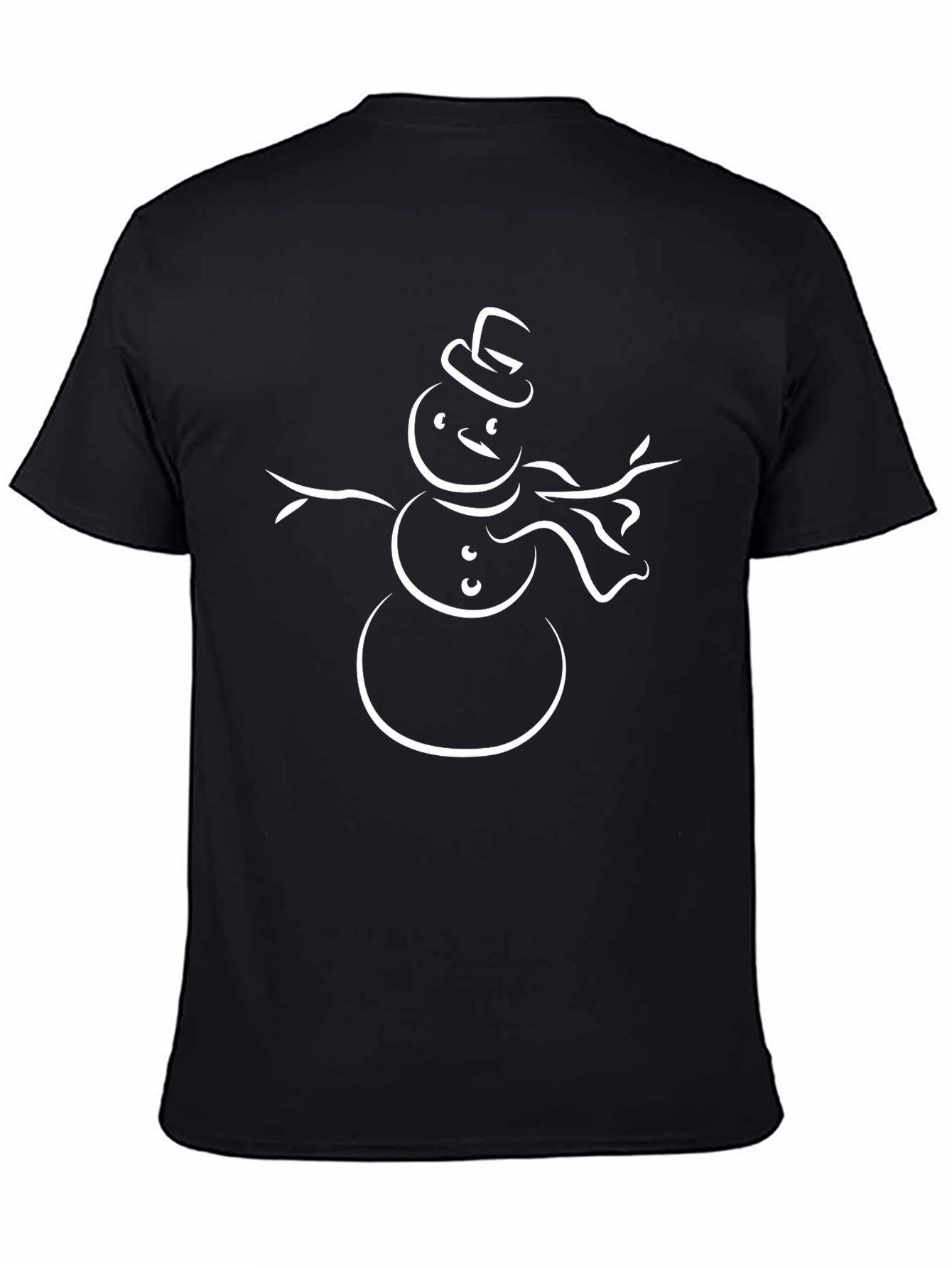 Snowman Graphic Tee - Black Holiday Shirt