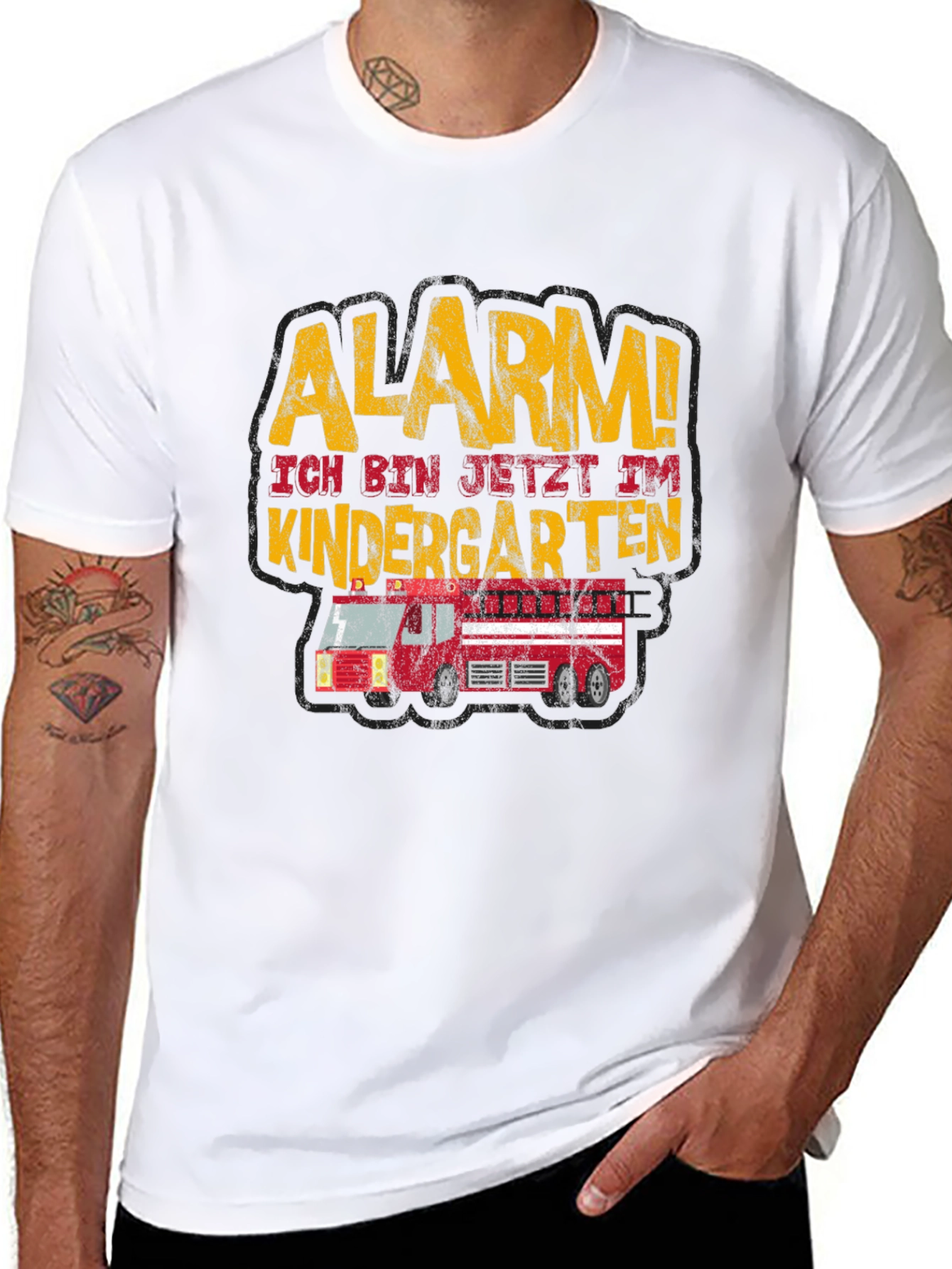 Alarm! Kindergarten T-Shirt - Fire Truck Design