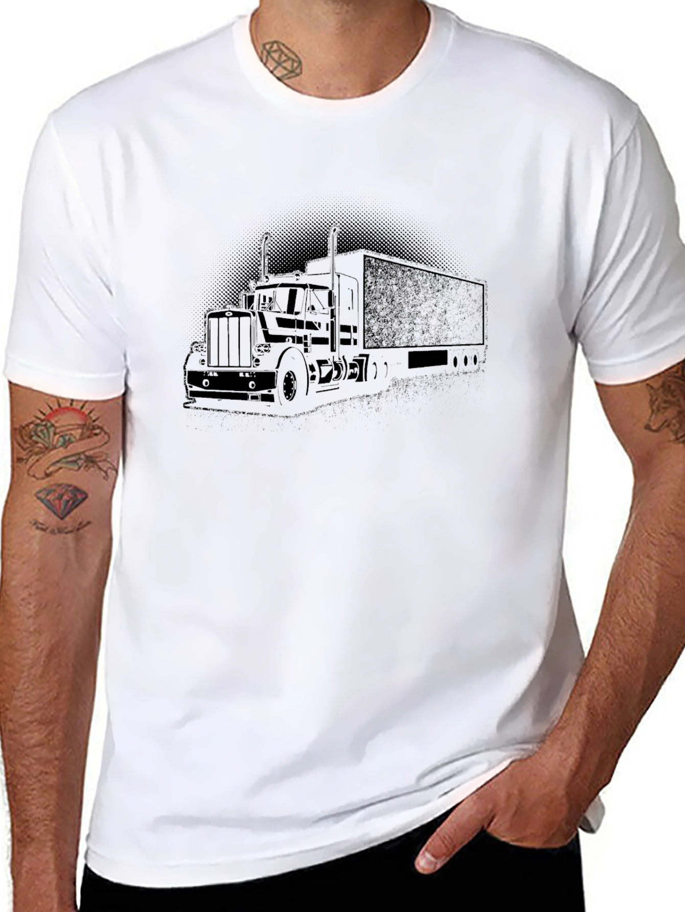 Trucker Tee - Semi Truck Graphic T-Shirt