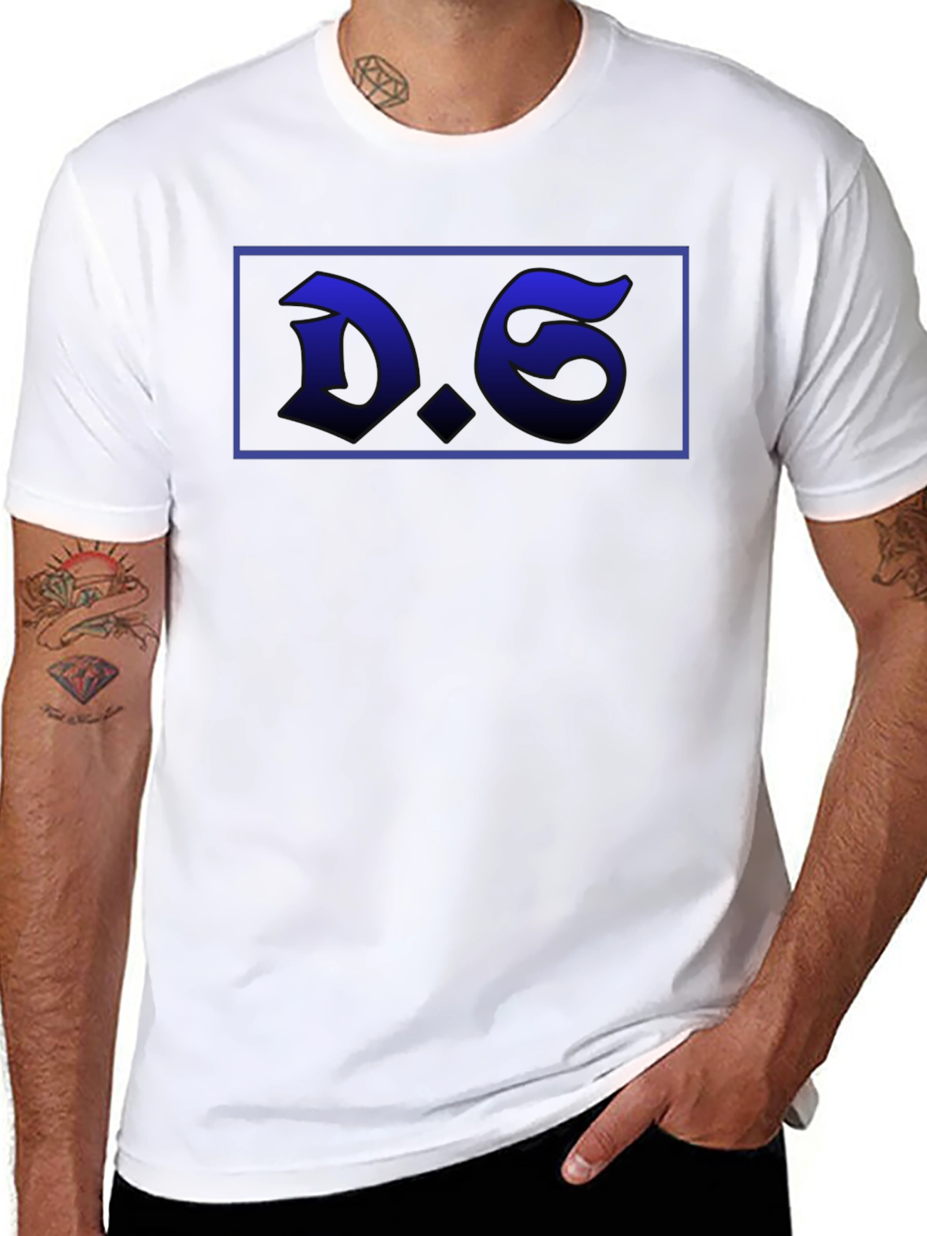 D.6. Graphic Tee - Bold Black Cotton Blend T-Shirt