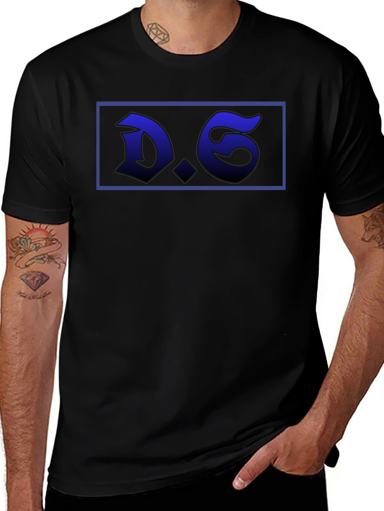 D.6. Graphic Tee - Bold Black Cotton Blend T-Shirt