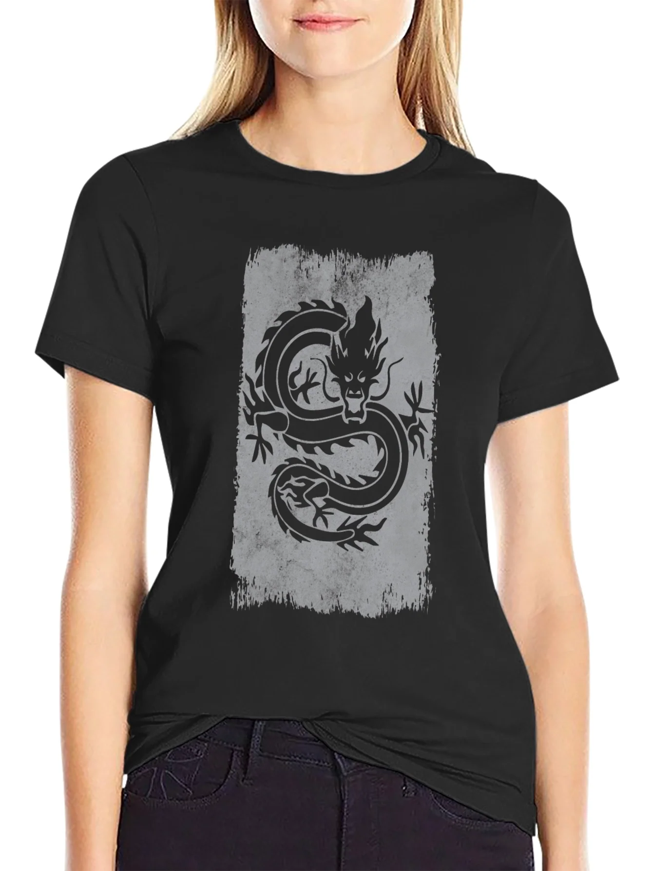 Dragon Graphic Tee - Mens Black Cotton T-Shirt