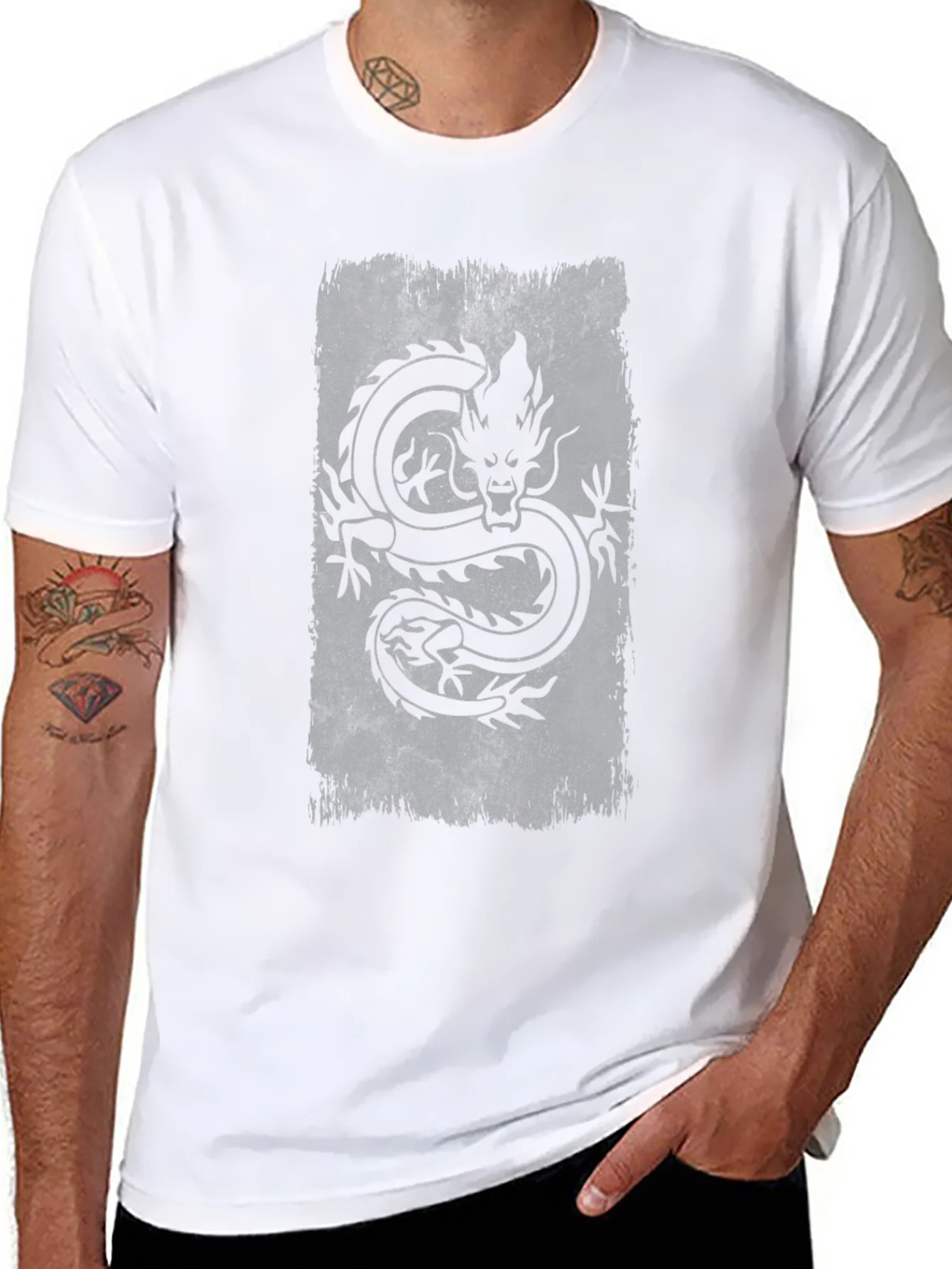 Dragon Graphic Tee - Mens Black Cotton T-Shirt