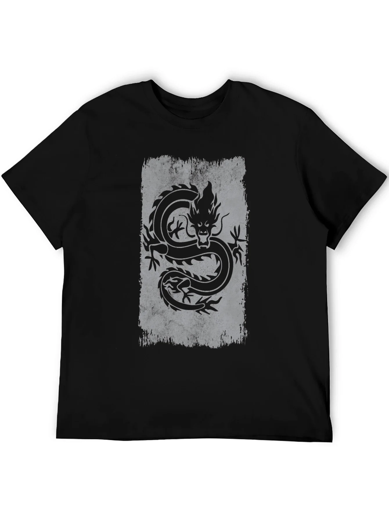 Dragon Graphic Tee - Mens Black Cotton T-Shirt