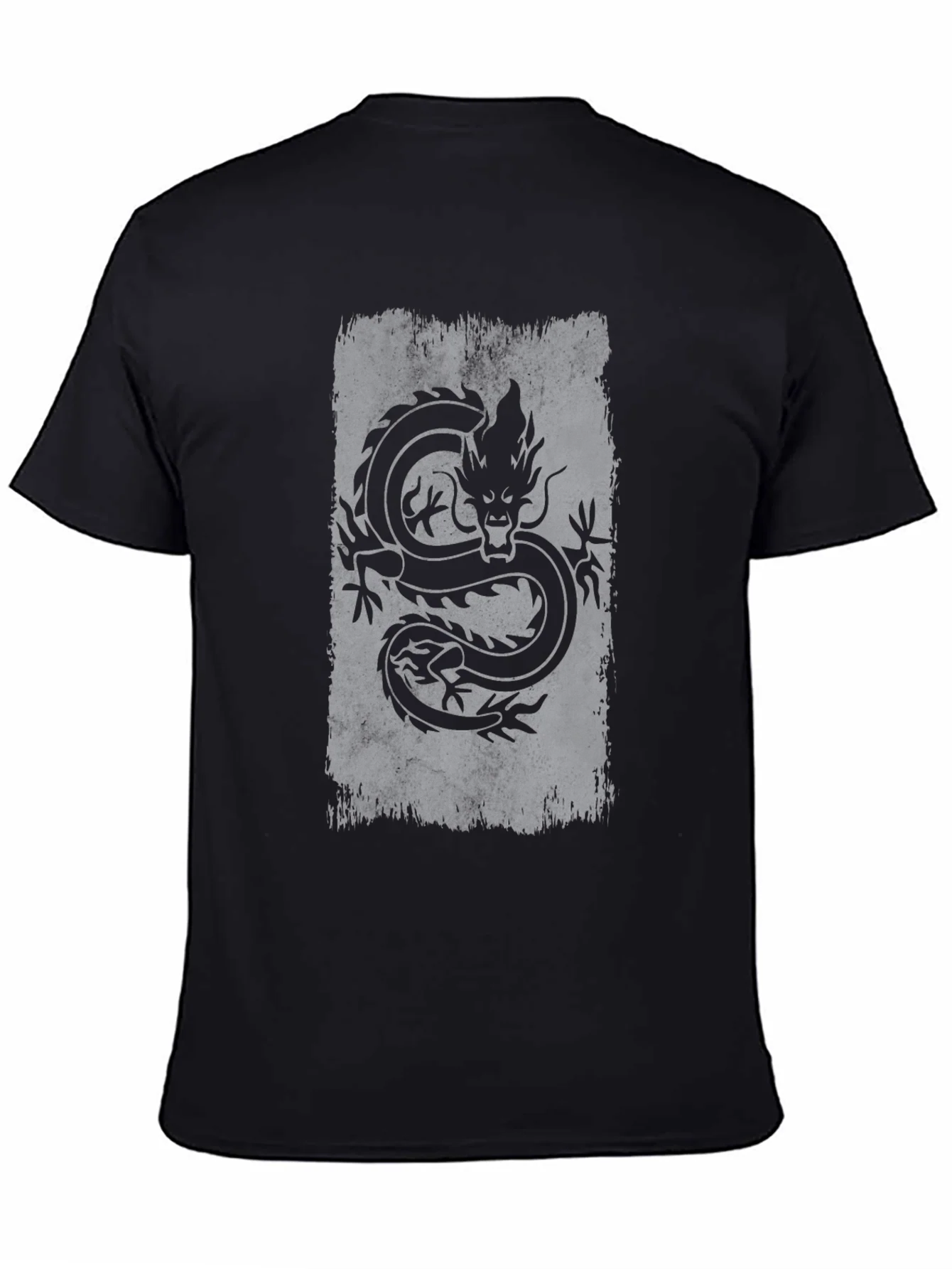 Dragon Graphic Tee - Mens Black Cotton T-Shirt
