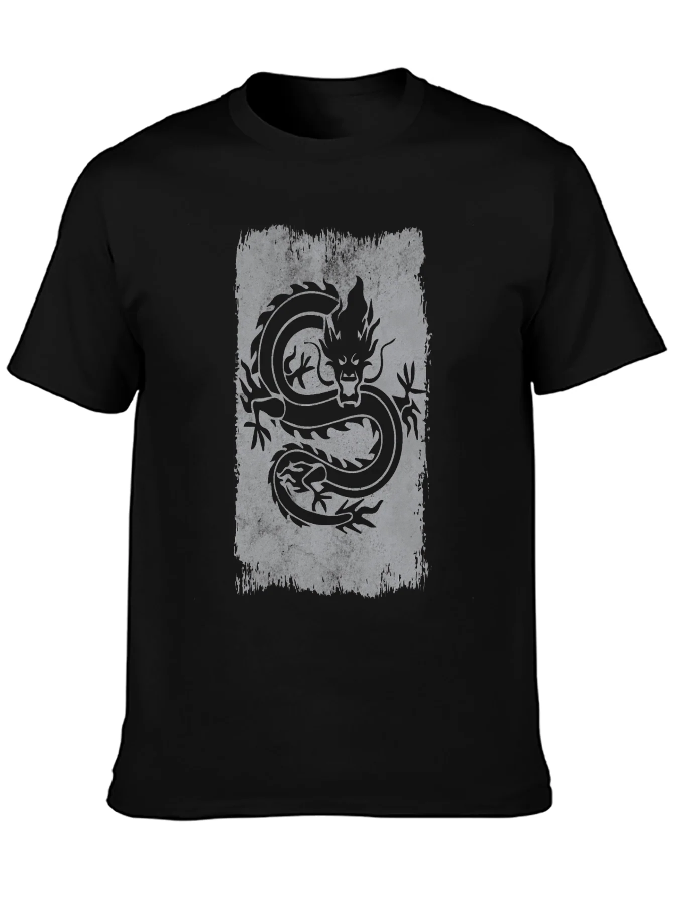 Dragon Graphic Tee - Mens Black Cotton T-Shirt