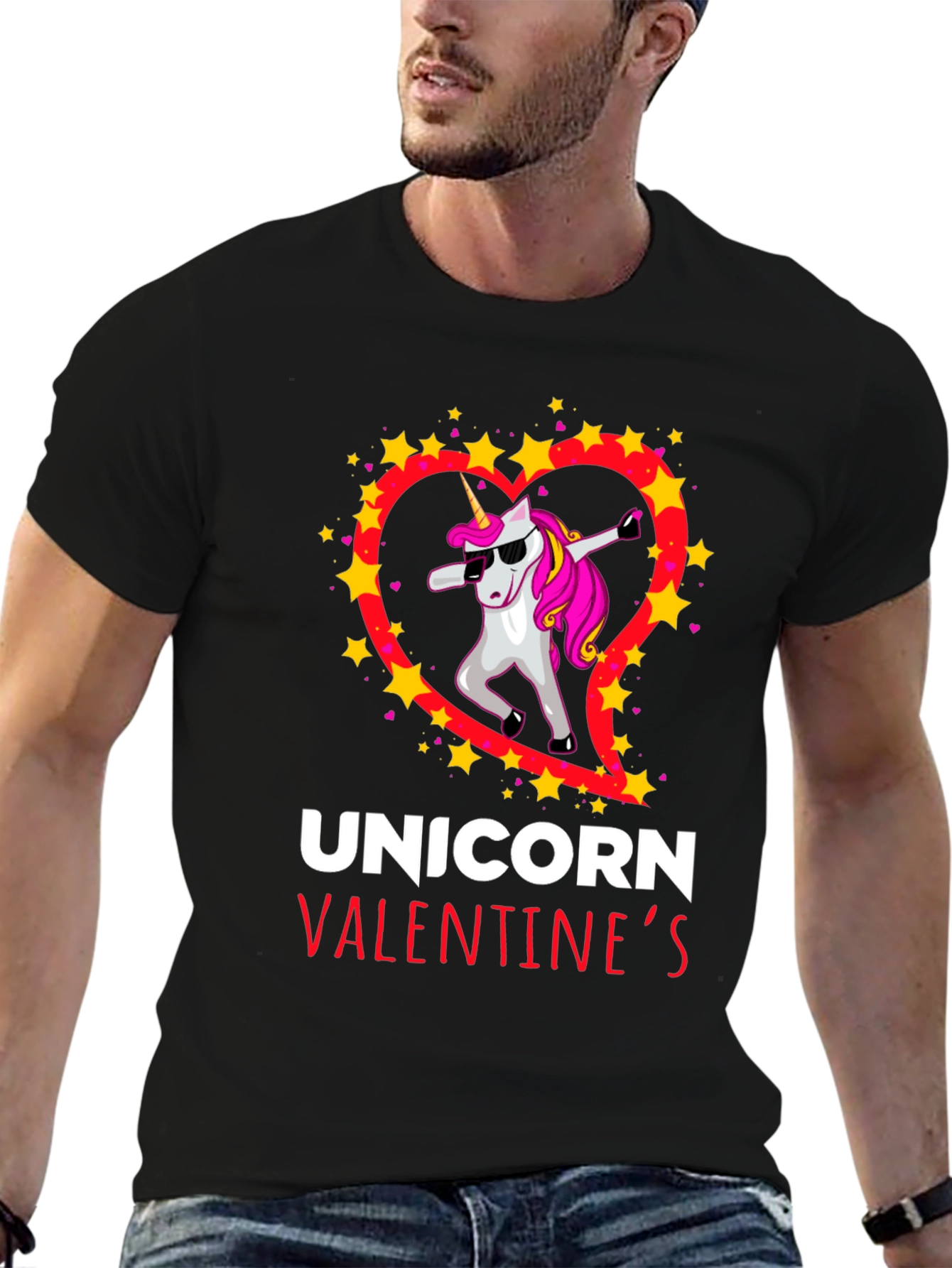 Unicorn Valentines Day Dabbing T-Shirt
