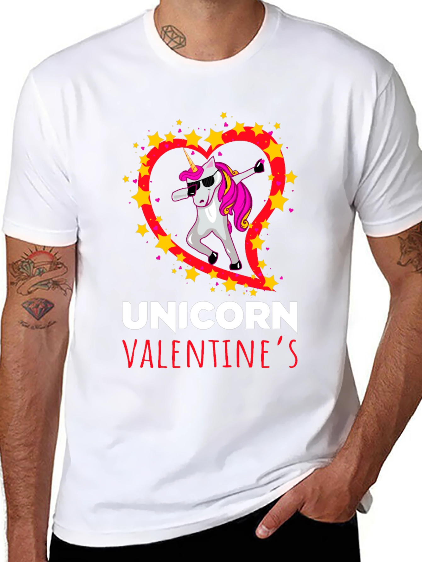 Unicorn Valentines Day Dabbing T-Shirt