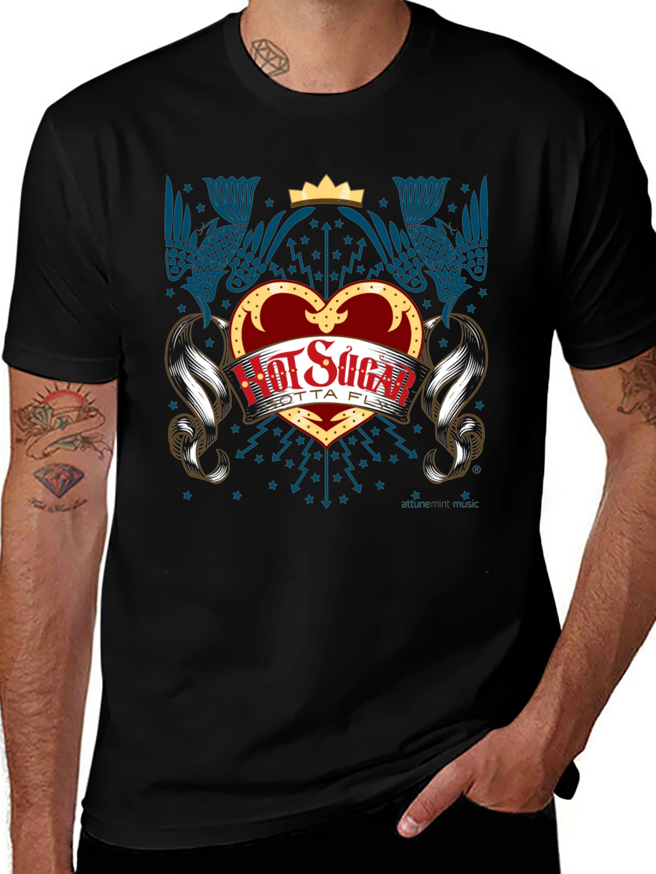 Hot Sugar Gotta Fly Graphic Print Black T-Shirt