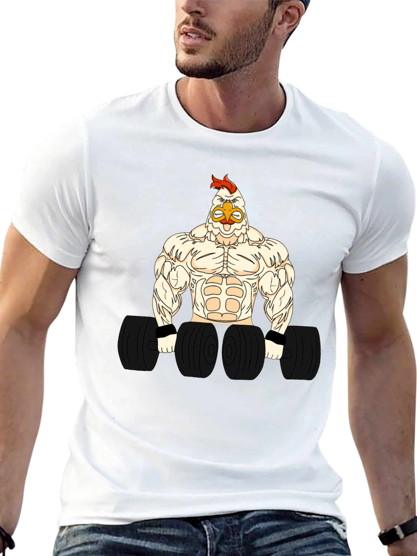 Muscle Chicken Graphic T-Shirt
