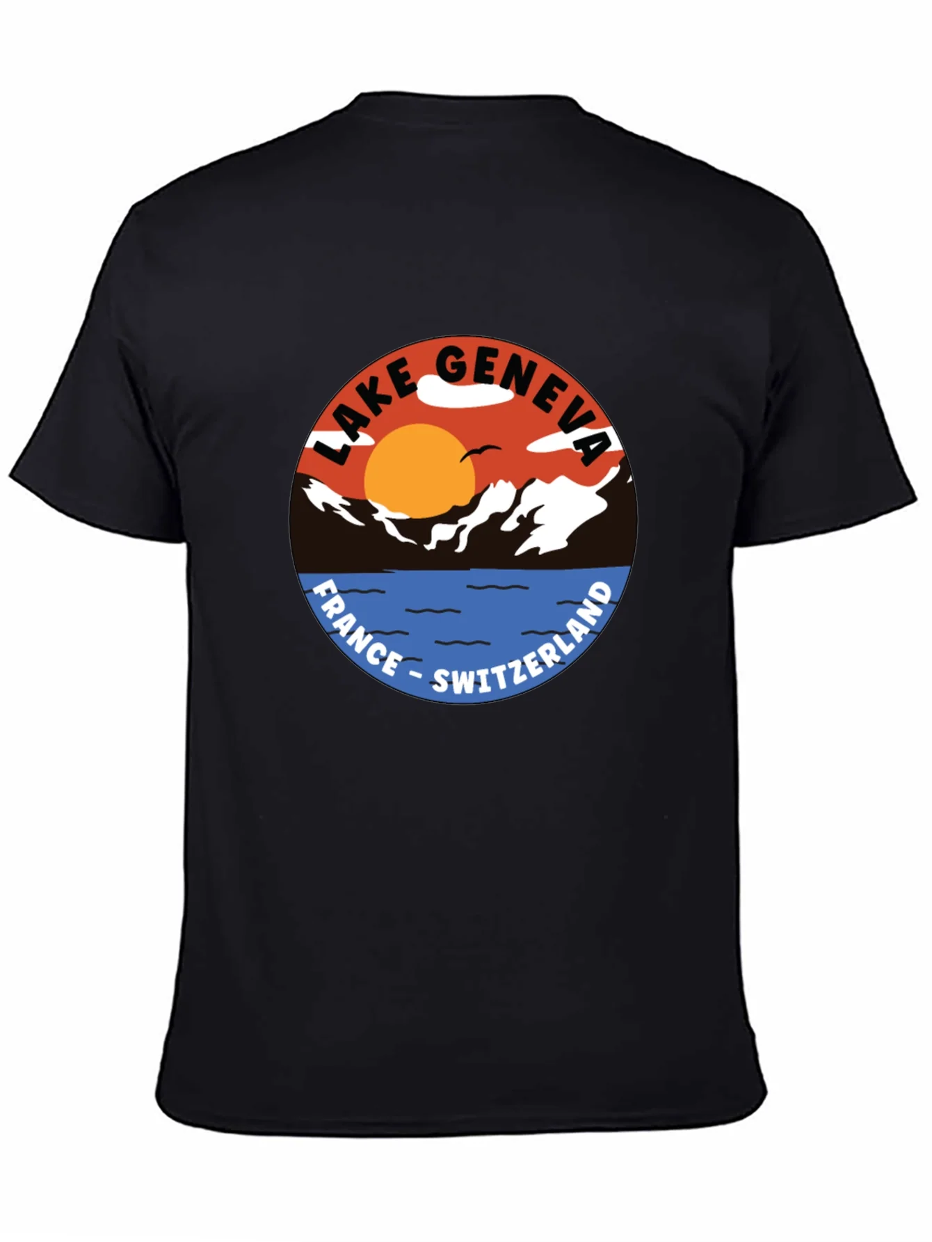 Lake Geneva Graphic Tee - France Switzerland T-Shirt