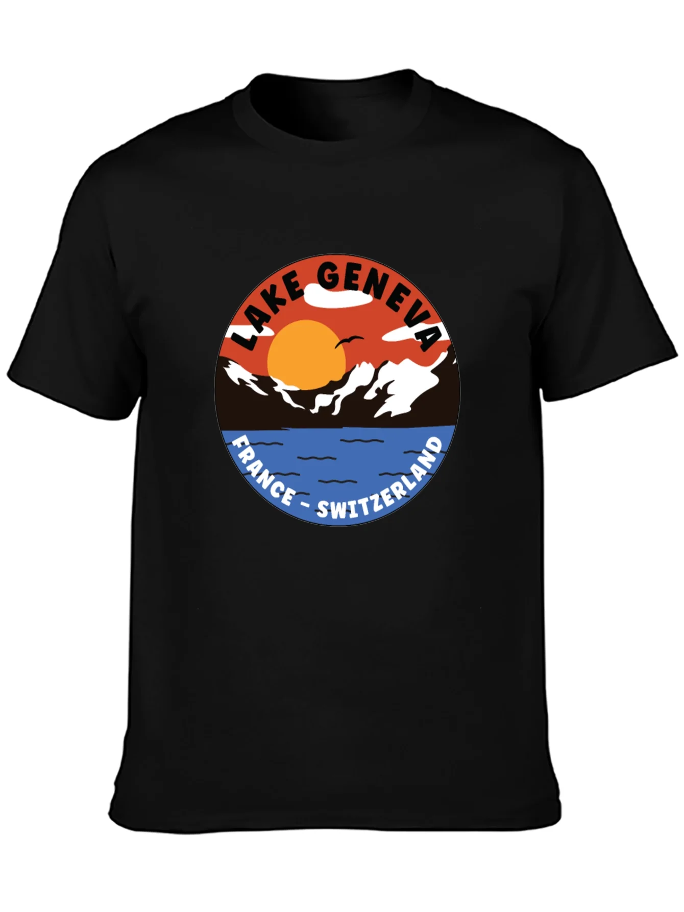 Lake Geneva Graphic Tee - France Switzerland T-Shirt