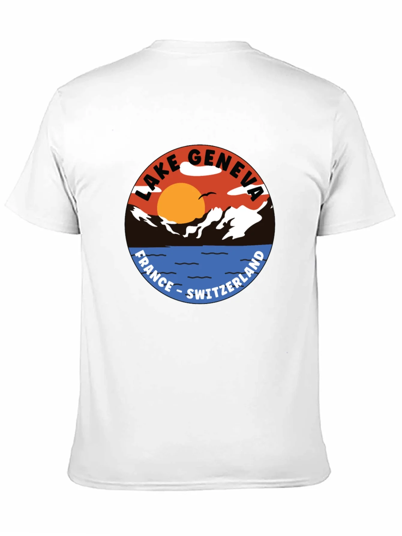 Lake Geneva Graphic Tee - France Switzerland T-Shirt