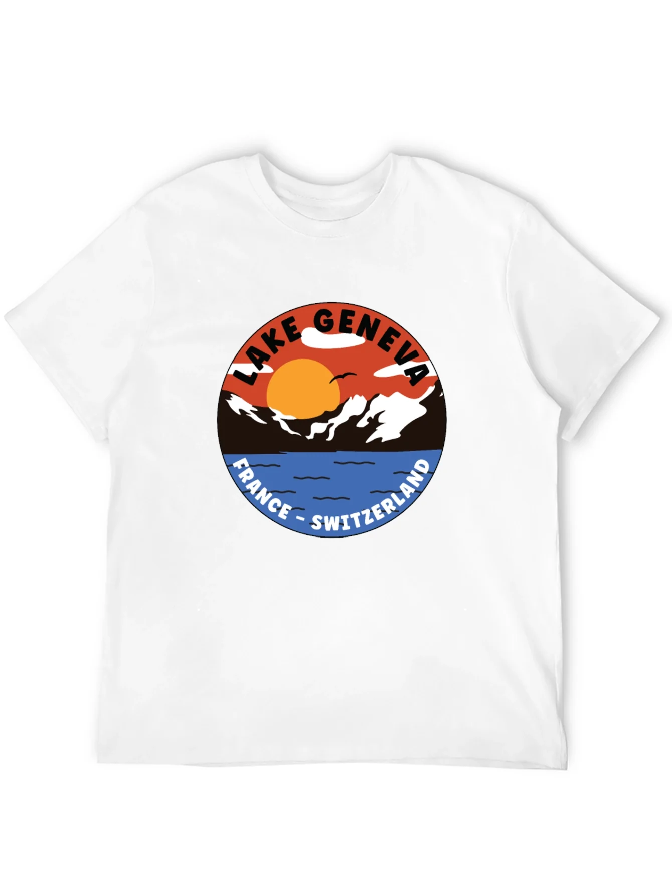 Lake Geneva Graphic Tee - France Switzerland T-Shirt