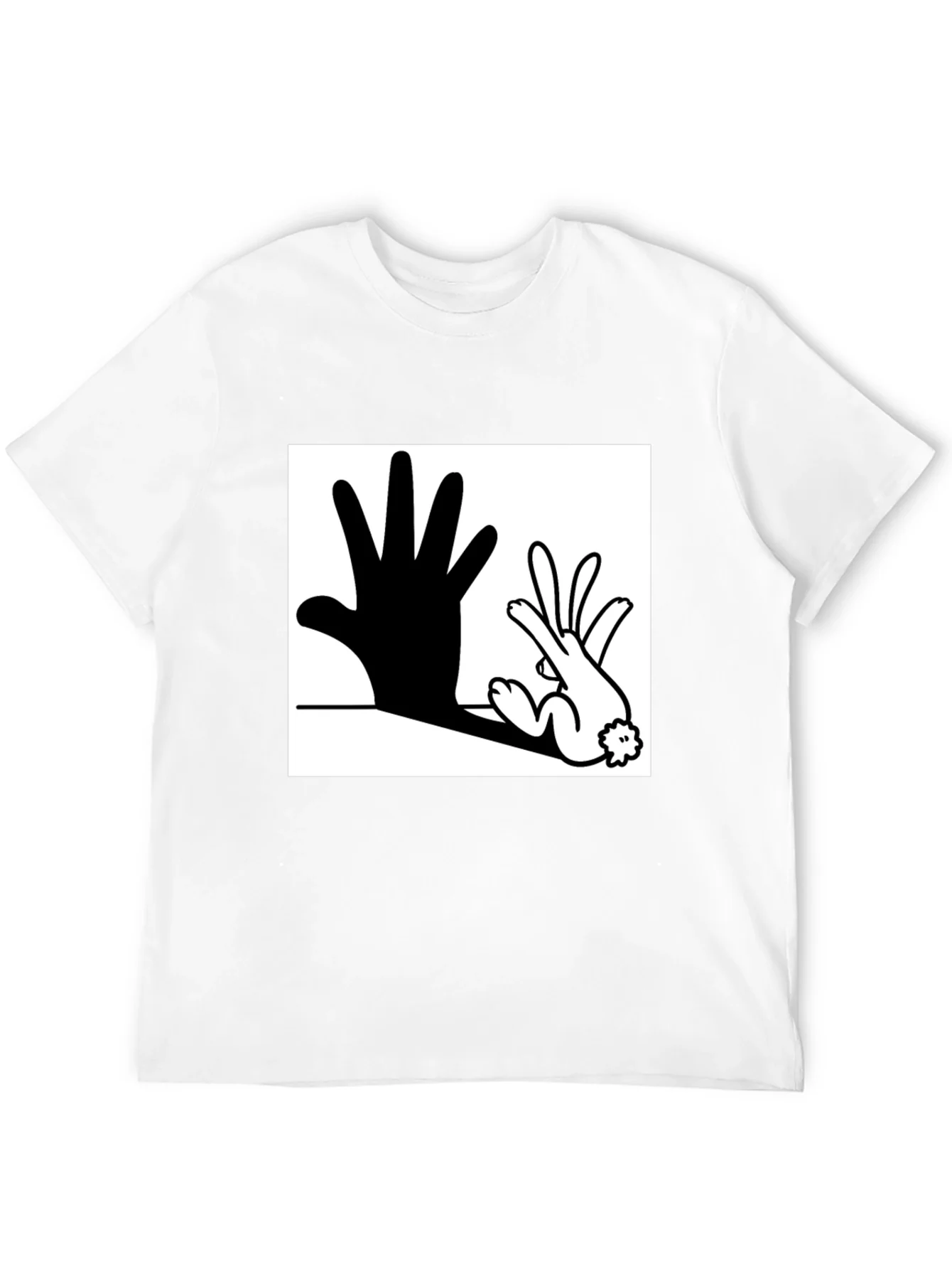 Hand Shadow Rabbit T-Shirt: Unique Graphic Tee