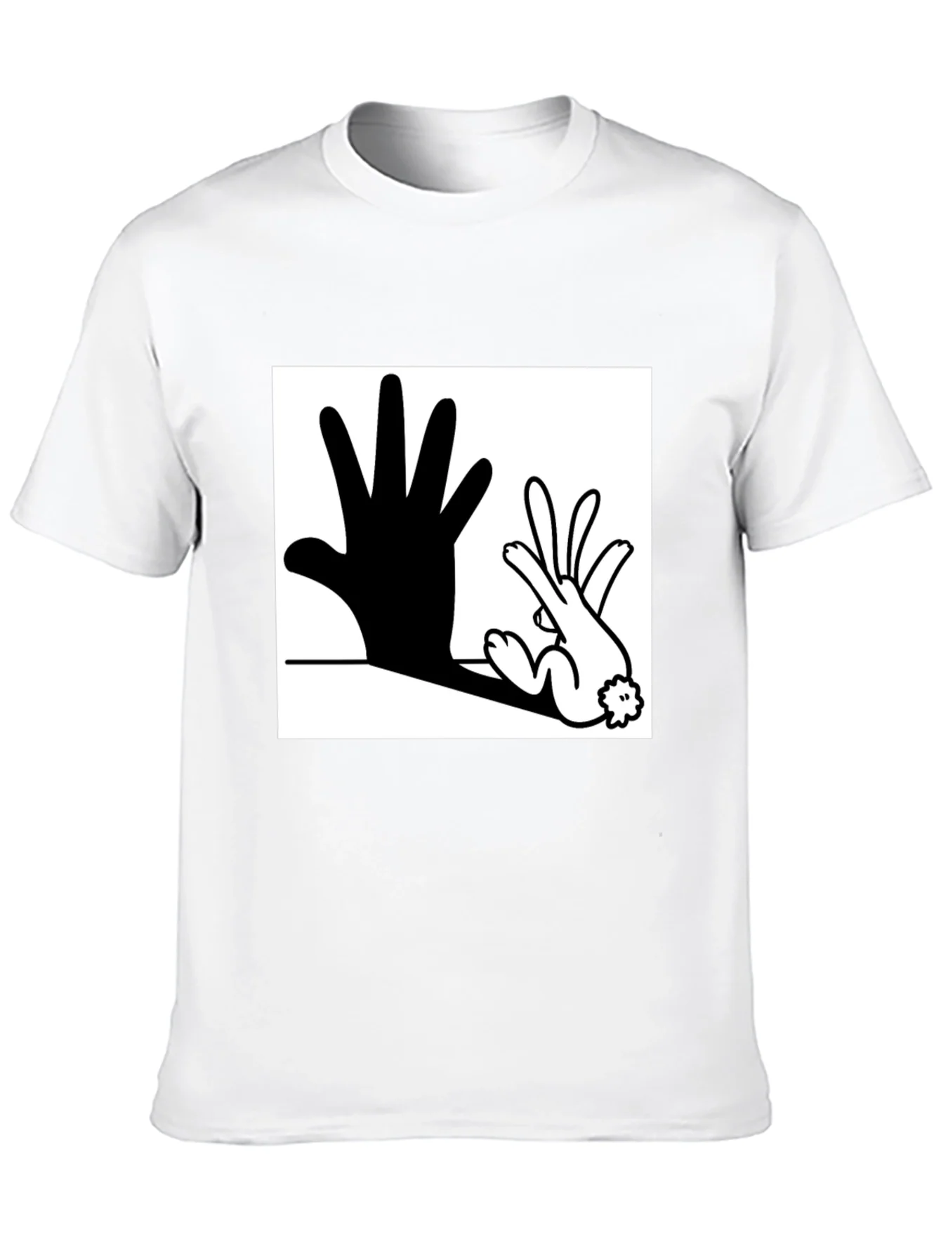 Hand Shadow Rabbit T-Shirt: Unique Graphic Tee