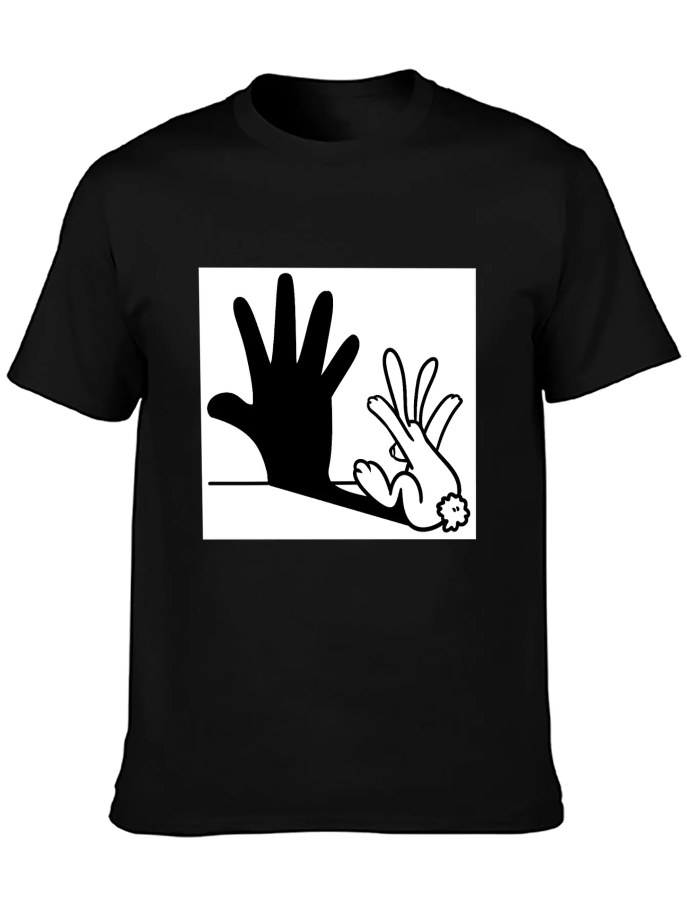 Hand Shadow Rabbit T-Shirt: Unique Graphic Tee