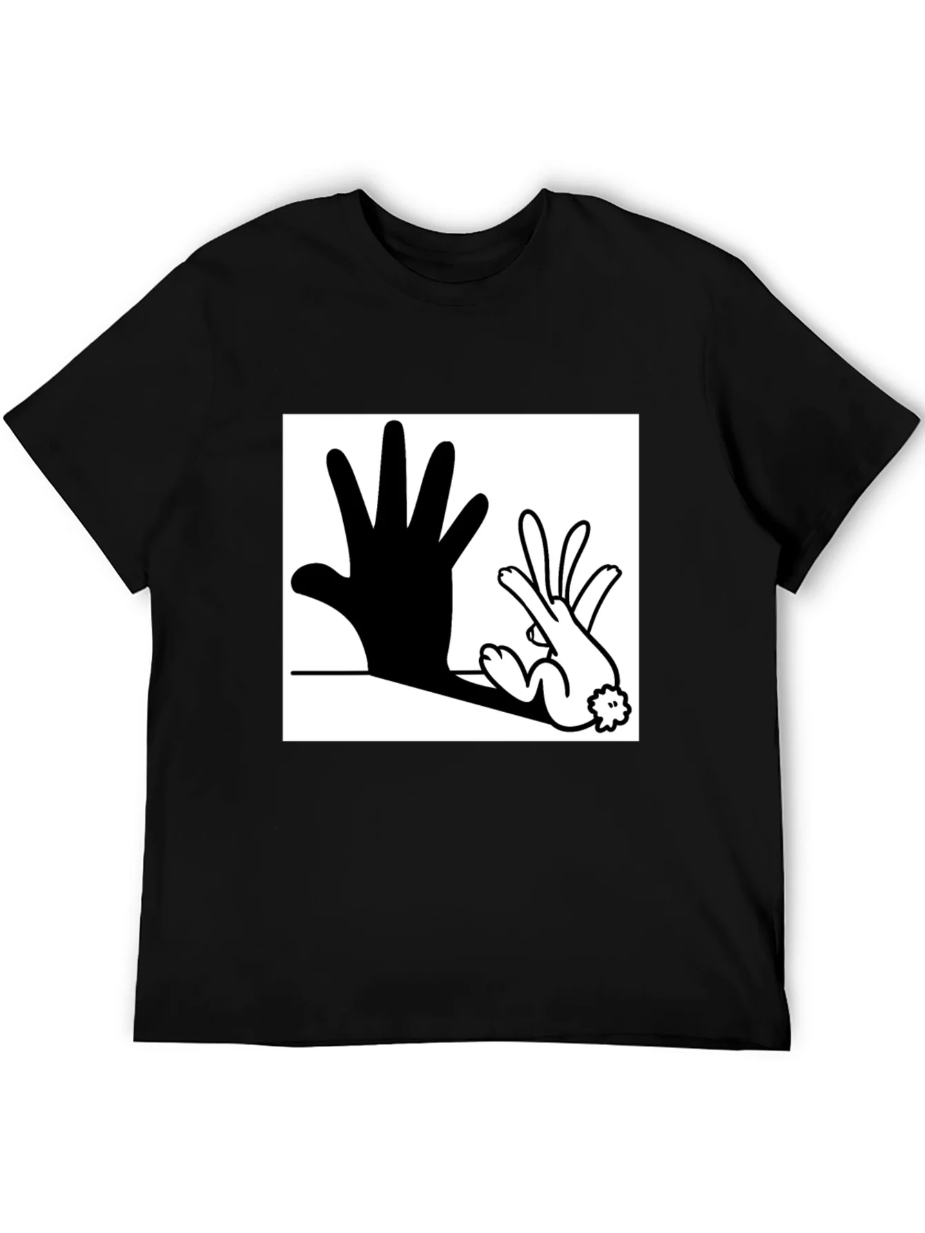 Hand Shadow Rabbit T-Shirt: Unique Graphic Tee