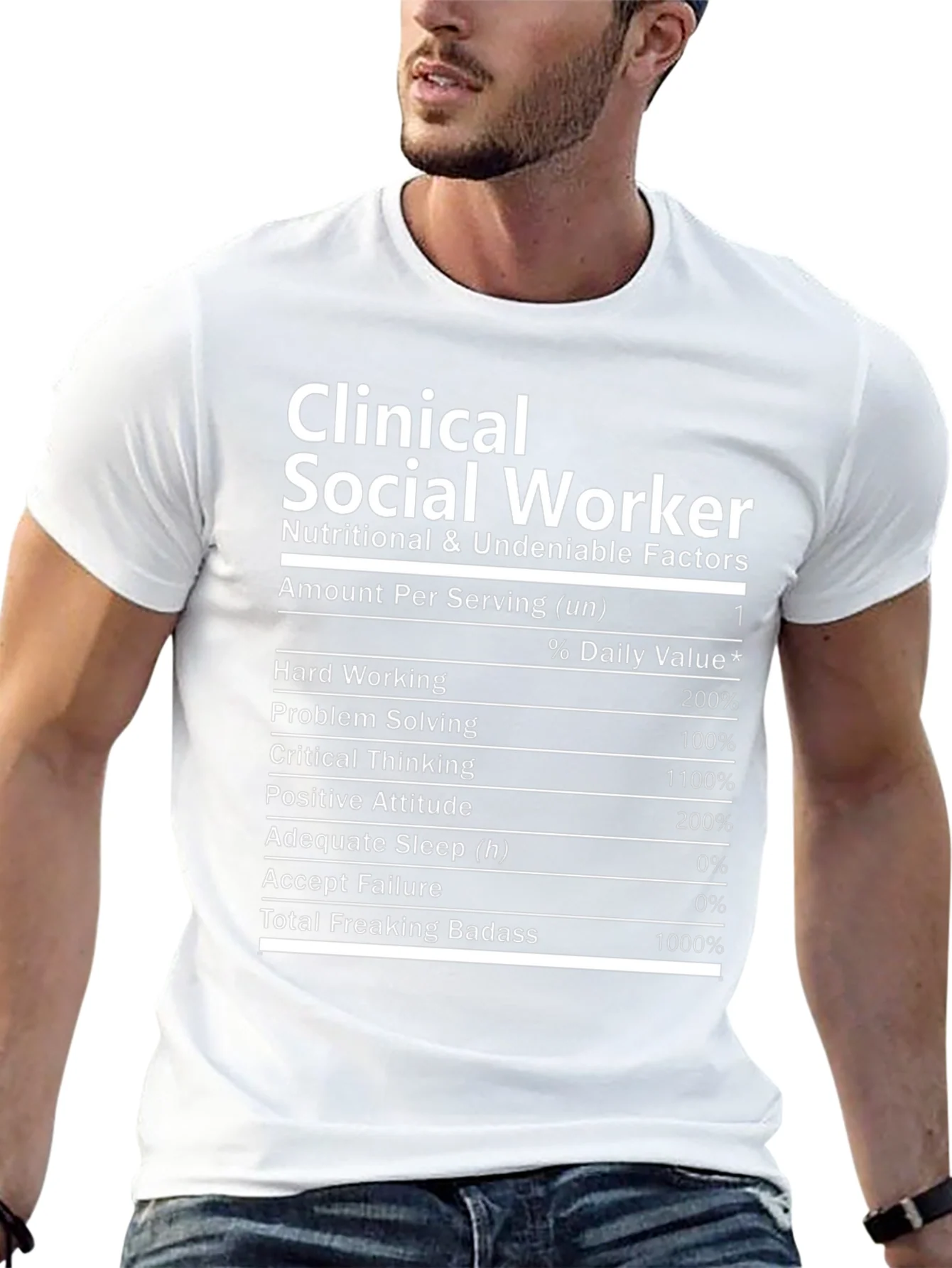 Clinical Social Worker Nutrition Facts Novelty T-Shirt