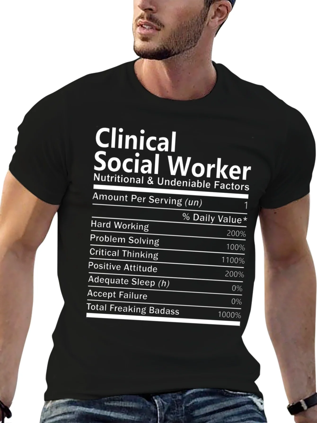Clinical Social Worker Nutrition Facts Novelty T-Shirt