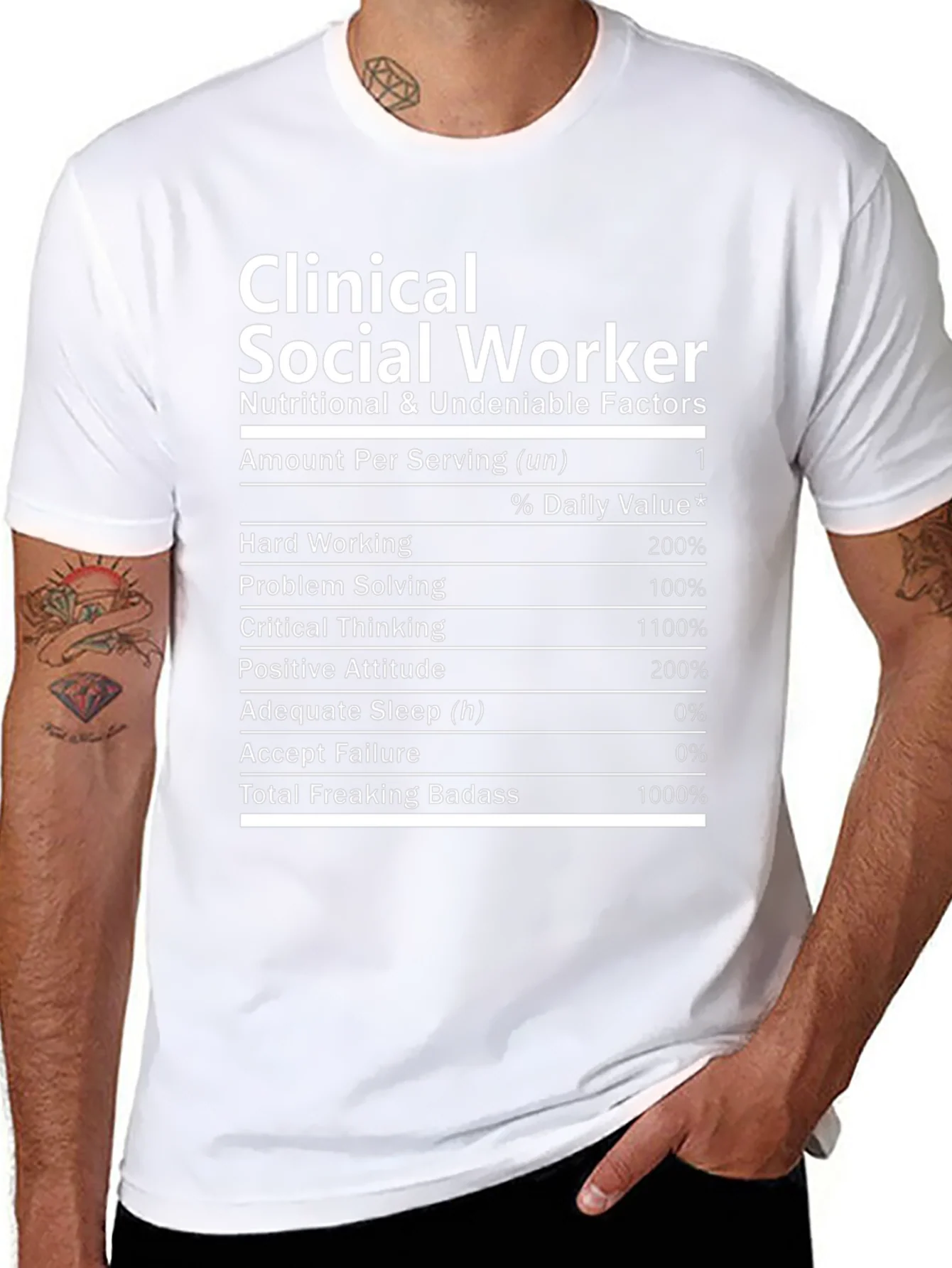 Clinical Social Worker Nutrition Facts Novelty T-Shirt