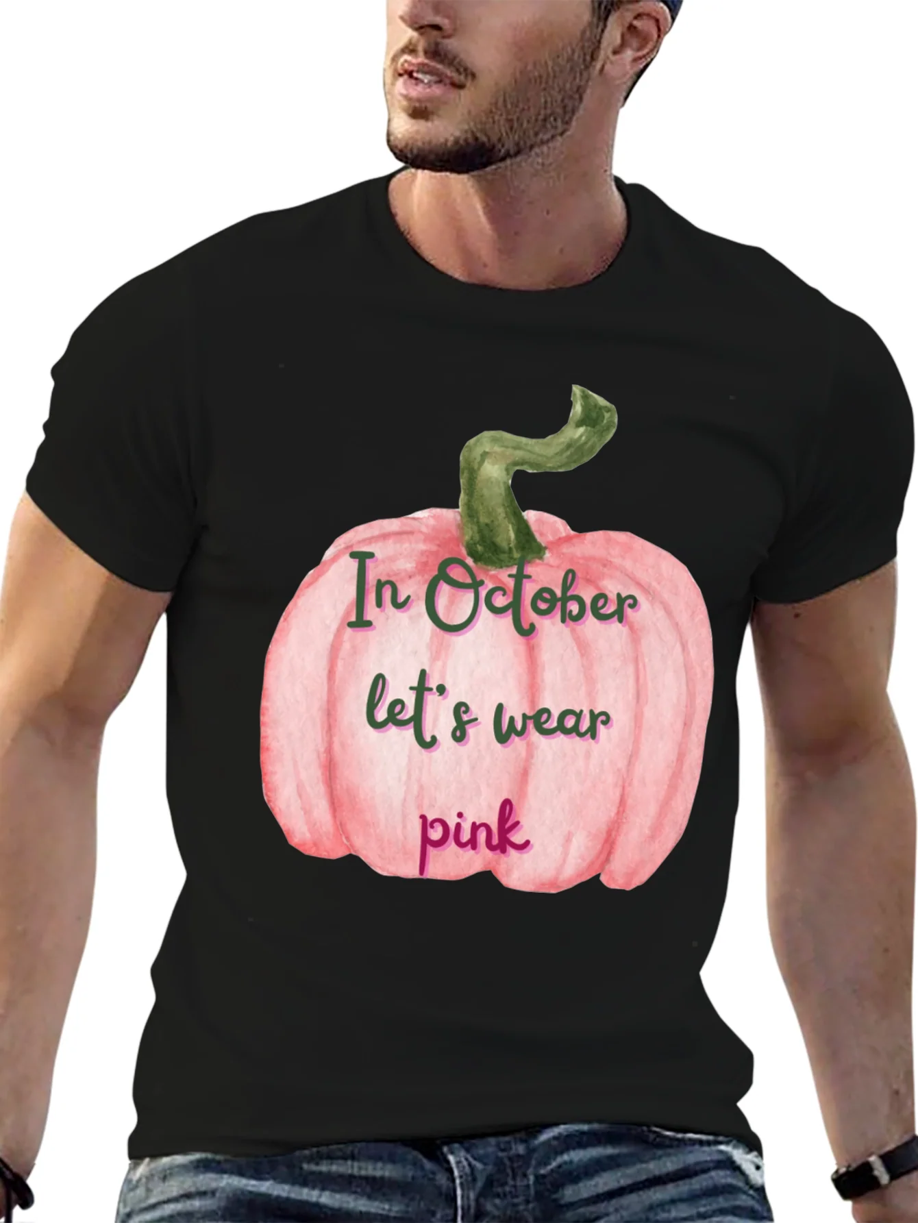 Pink Pumpkin Breast Cancer Awareness T-Shirt