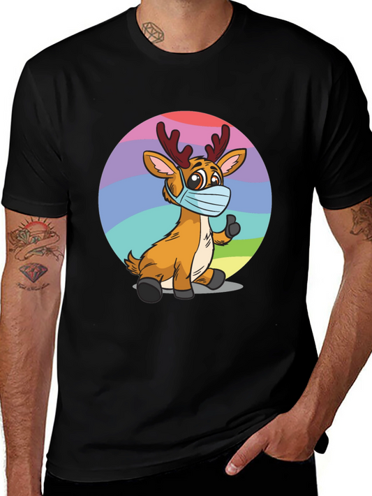 Reindeer Wearing Mask Graphic Tee