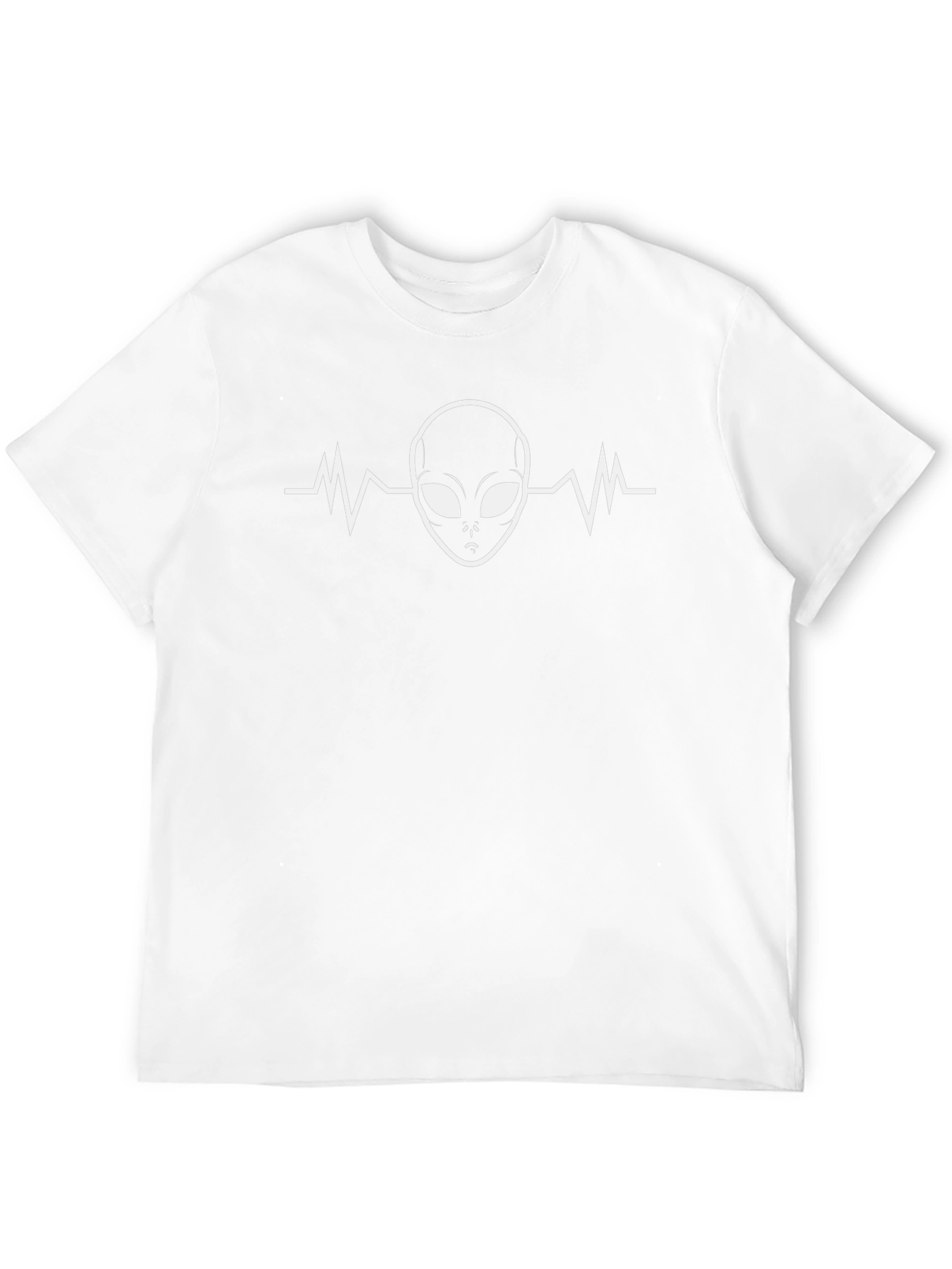 Alien Heartbeat Graphic Tee - Black Cotton T-Shirt