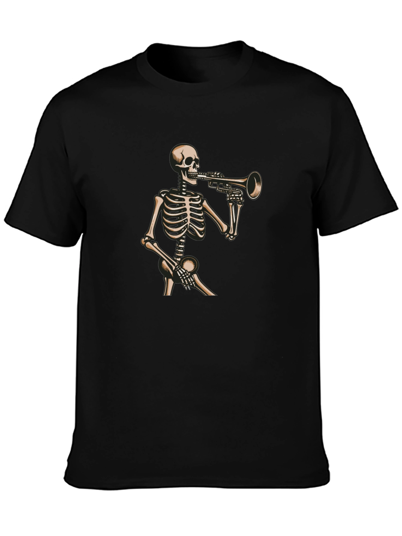 Skeleton Trumpet Player Graphic T-Shirt