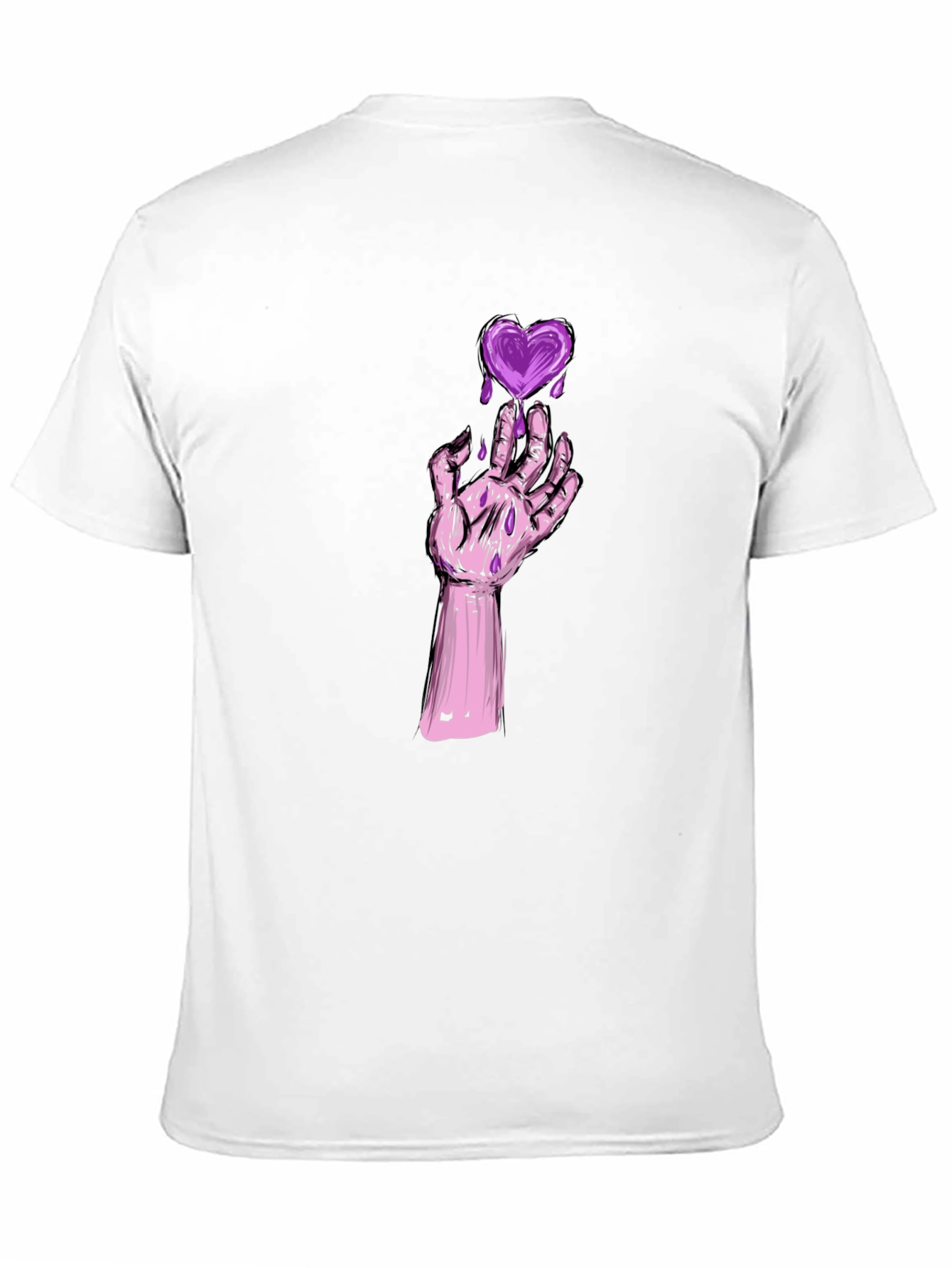 Heart Graphic Tee - Gothic Style Black